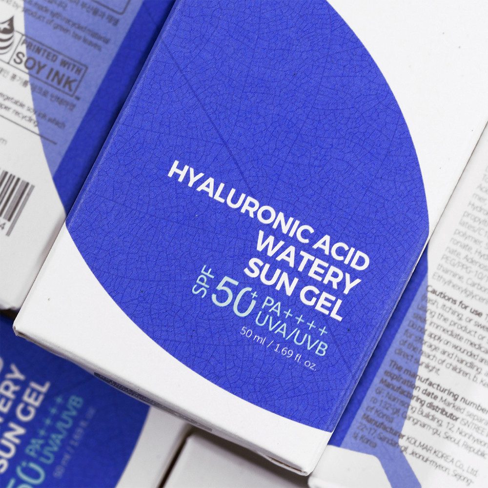 Isntree Sonnenschutzcreme HYALURONIC ACID WATERY SUN GEL LSF 50+, leichter + cremiger Sonnenschutz mit Reisextrakt