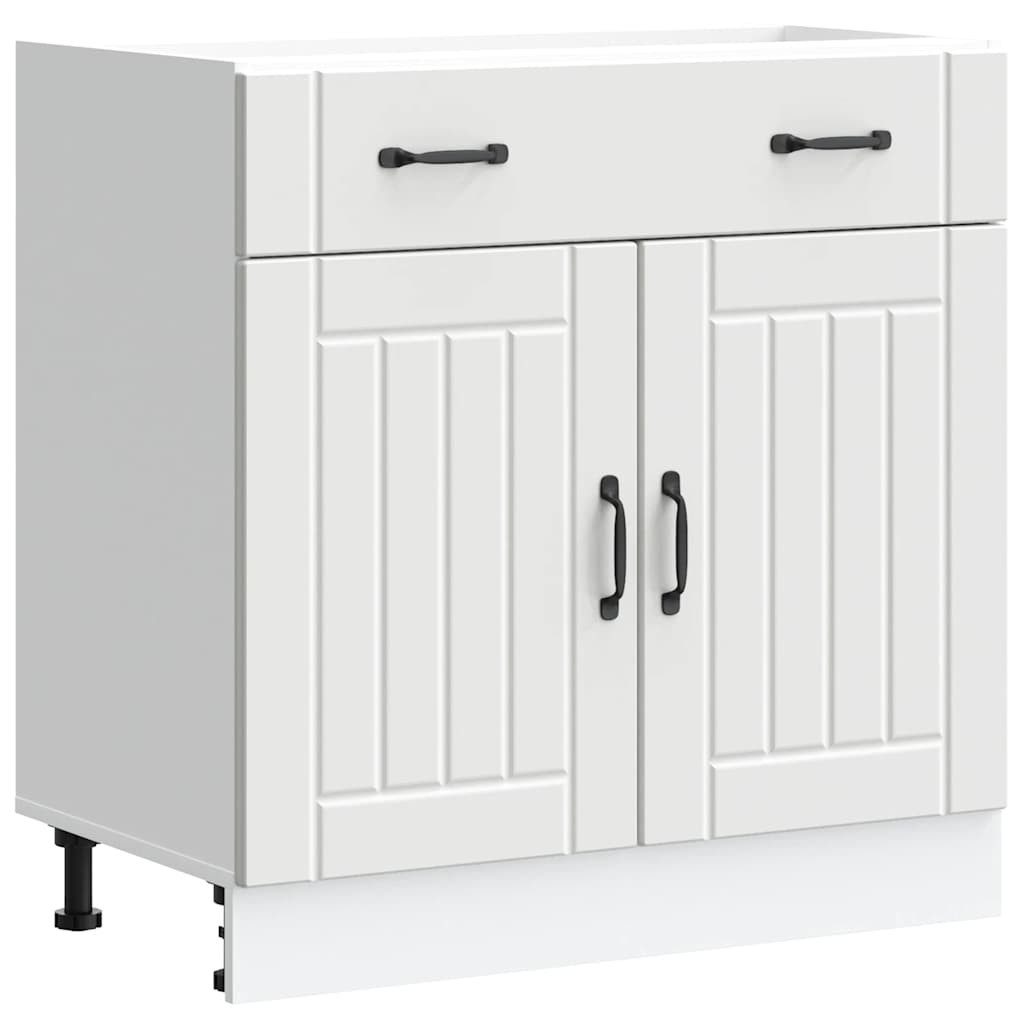 vidaXL Unterschrank 80 x 46 x 815 cm Küchen-Unterschrank Lucca Weiß Spanplatte