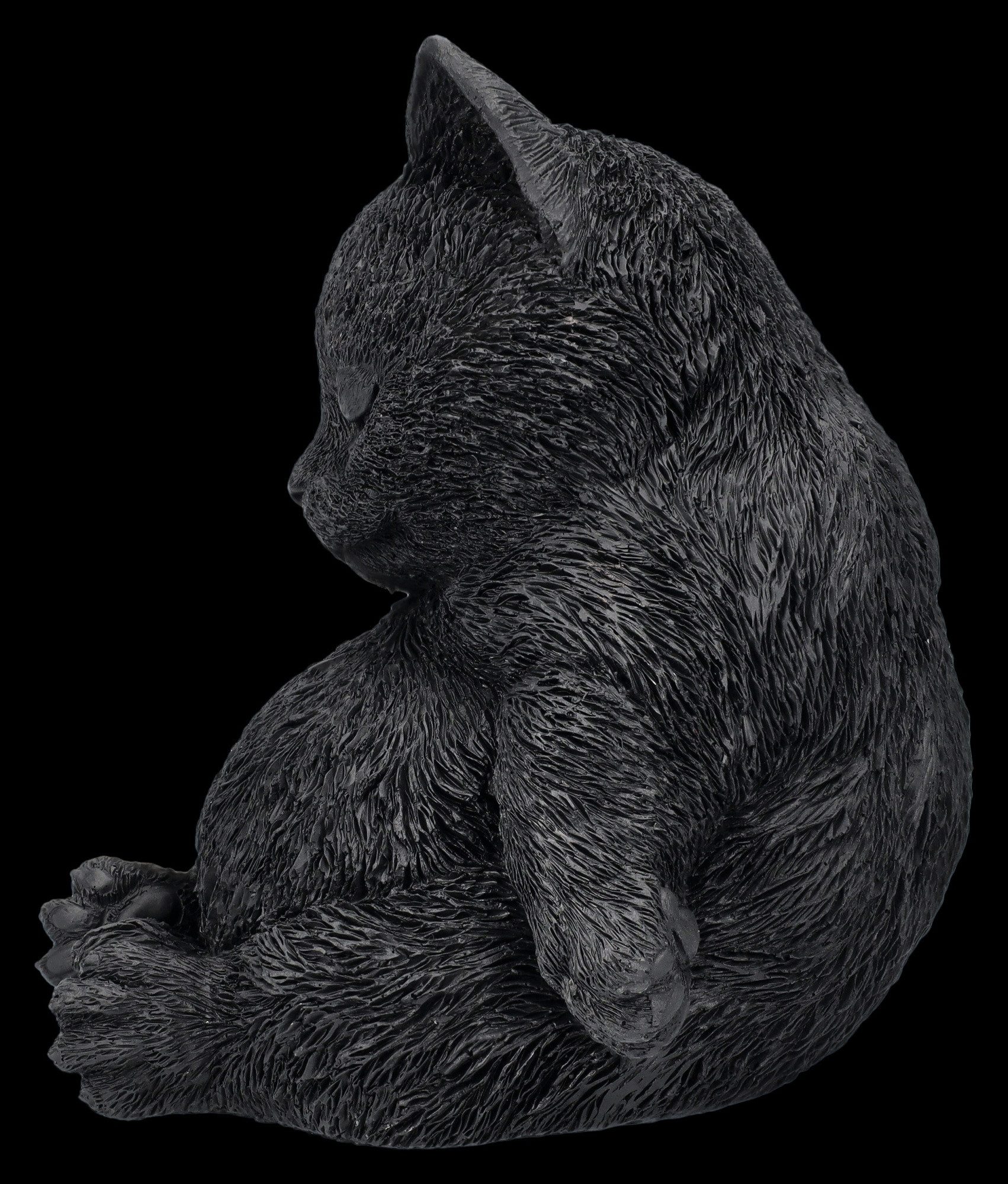 Figuren Shop GmbH Tierfigur Katzenfigur schwarz schläft - Daydream - schlafende Katze Dekofigur