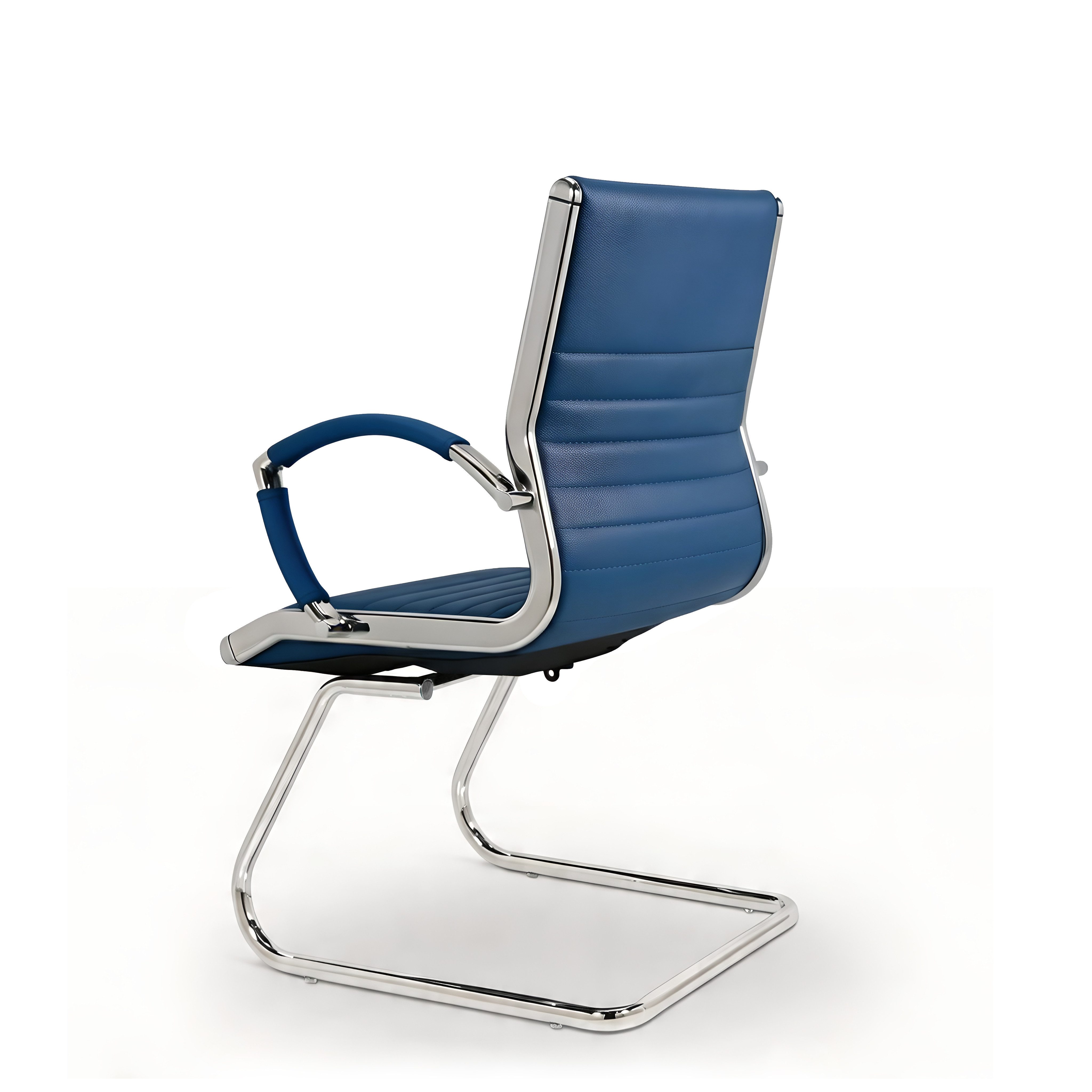 Versee Besucherstuhl VERSEE Montreal Konferenzstuhl Leder, 150kg belastbar, ergonomisch (Freischwinger für Home Office und Büro), mit Lendenstütze, gepolstert, hervoragende Freischwingereigenschaften