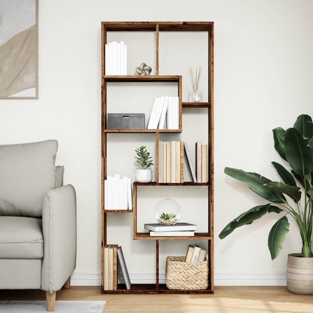 vidaXL Bücherregal Raumteiler-Bücherregal Altholz-Optik 67x25x161,5 cm, günstig online kaufen