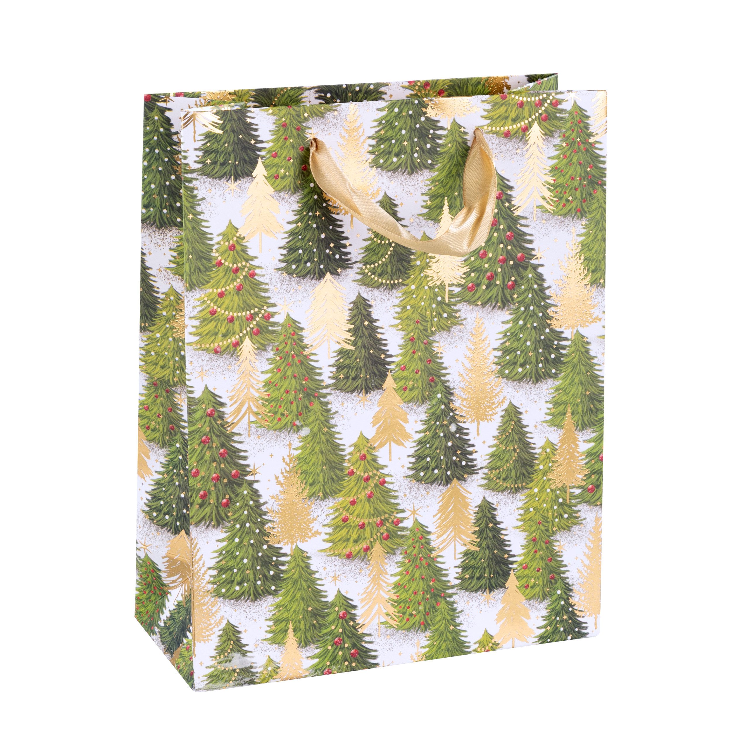 Idena Tragetasche Idena Geschenktasche Weihnachten Tannenbaum 18x23x8cm 210g/m²