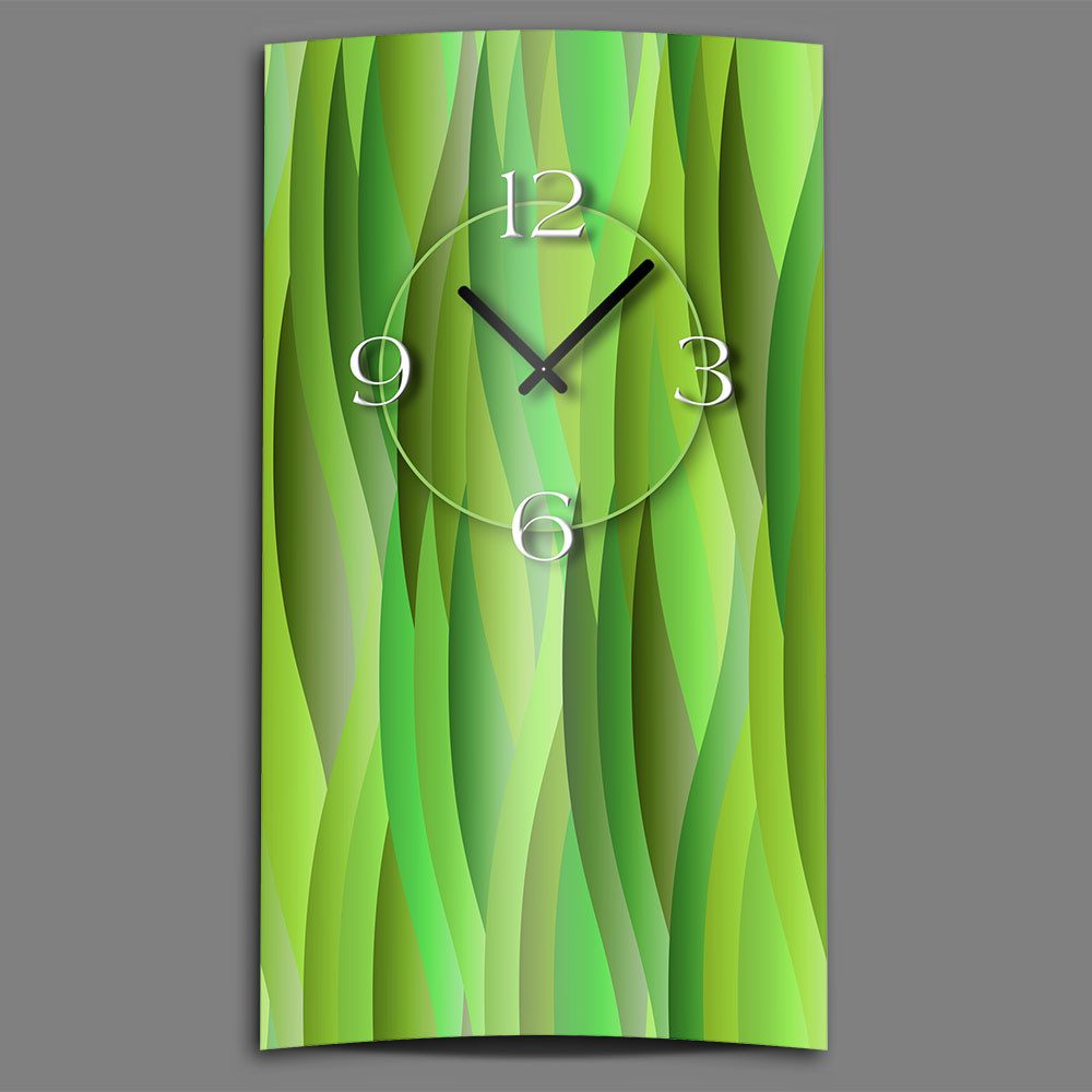 dixtime Wanduhr Abstrakt grün lemon Designer Wanduhr (Einzigartige 3D-Optik aus 4mm Alu-Dibond)
