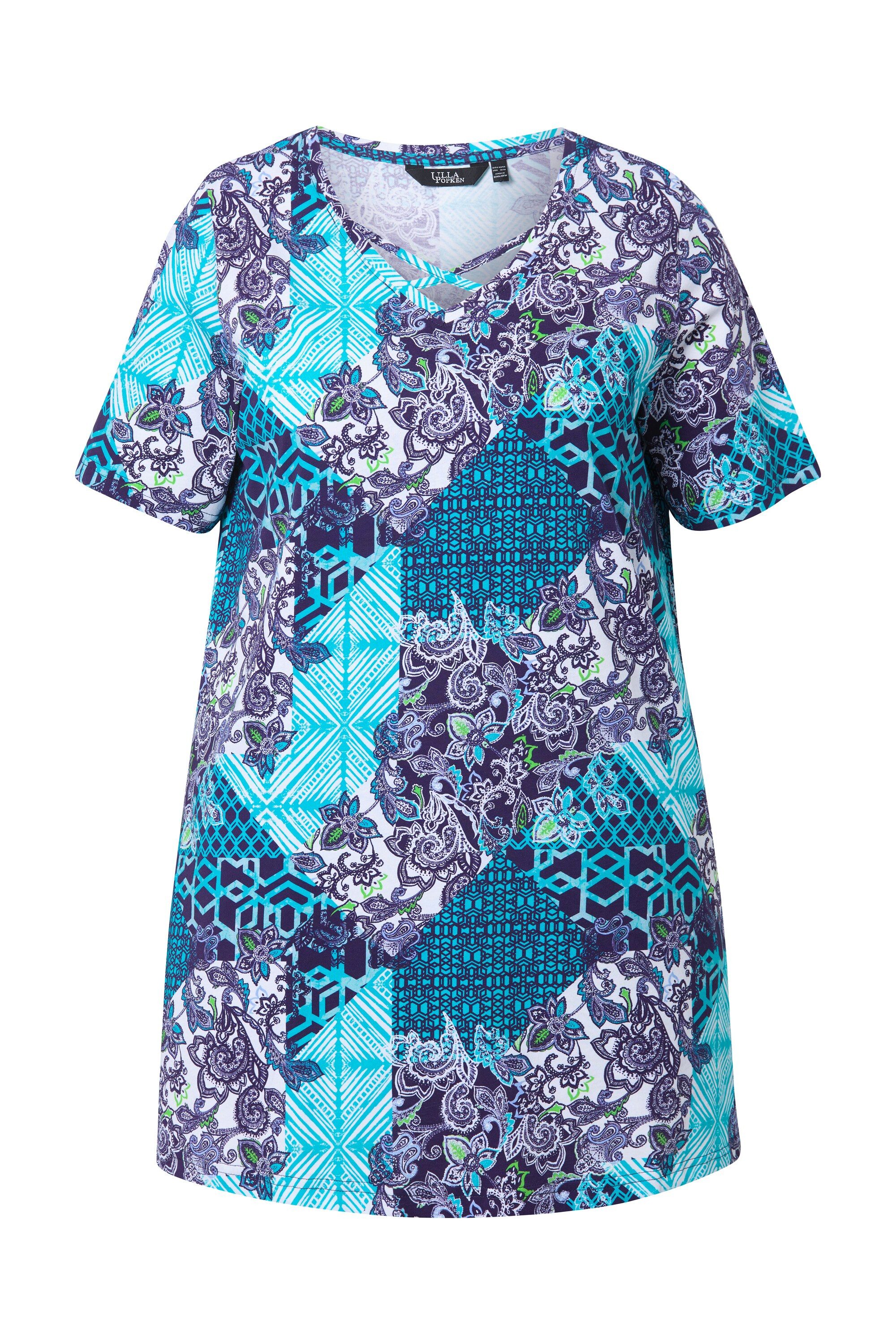 Ulla Popken Longshirt Longshirt Patchdruck A-Linie günstig online kaufen