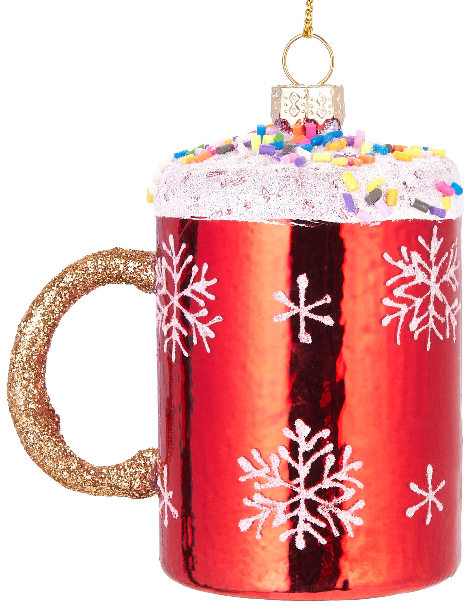 Christbaumschmuck Kunstvolle Weihnachtskugel Tasse mit Streuseln
