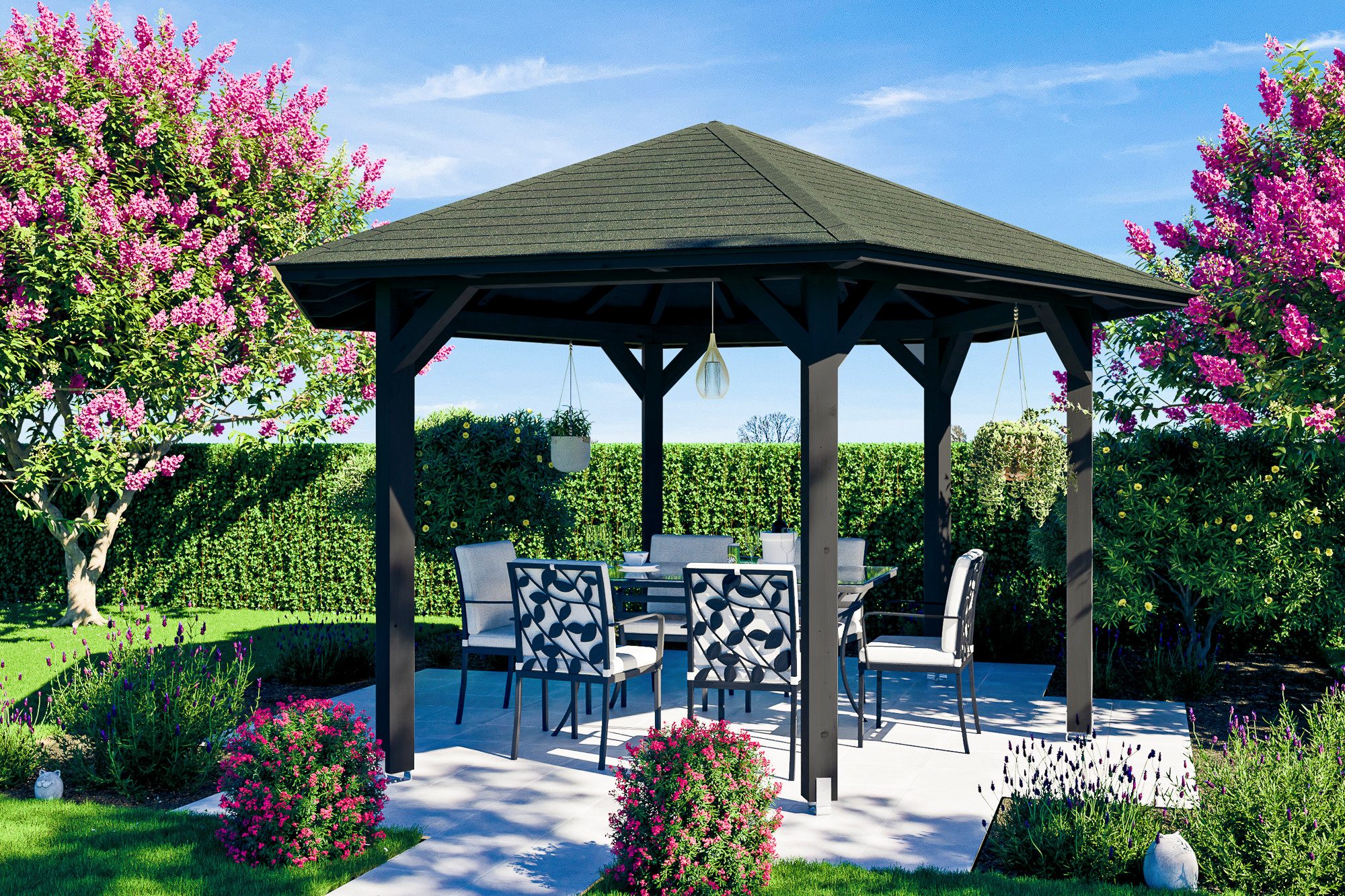 Skanholz Pavillon Nancy 3, 6-Eck, BxT: 480x416 cm