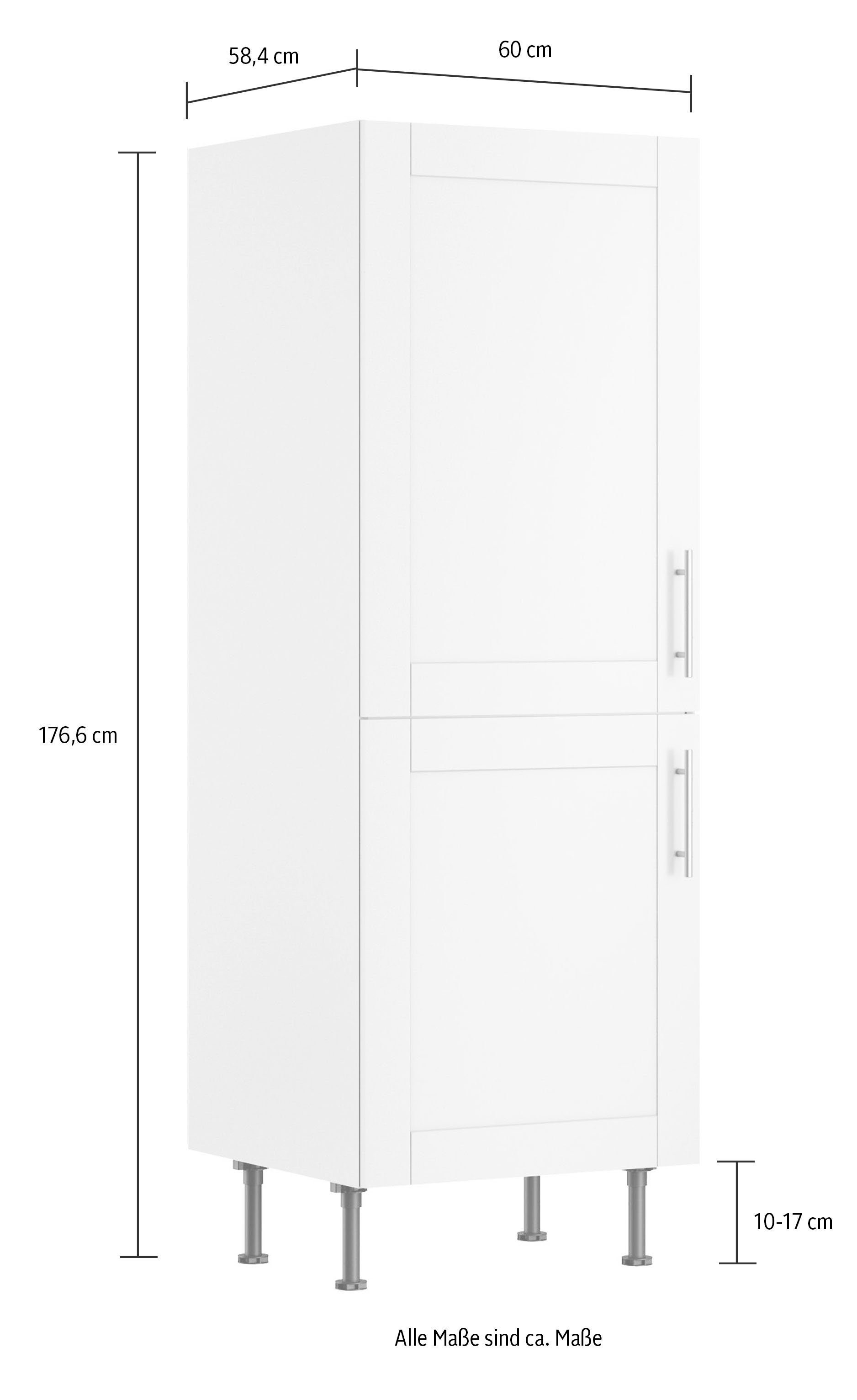 OPTIFIT Midischrank Ahus Breite Nachbildung hellgrau matt/wildeiche 60 cm wildeiche Nachbildung 