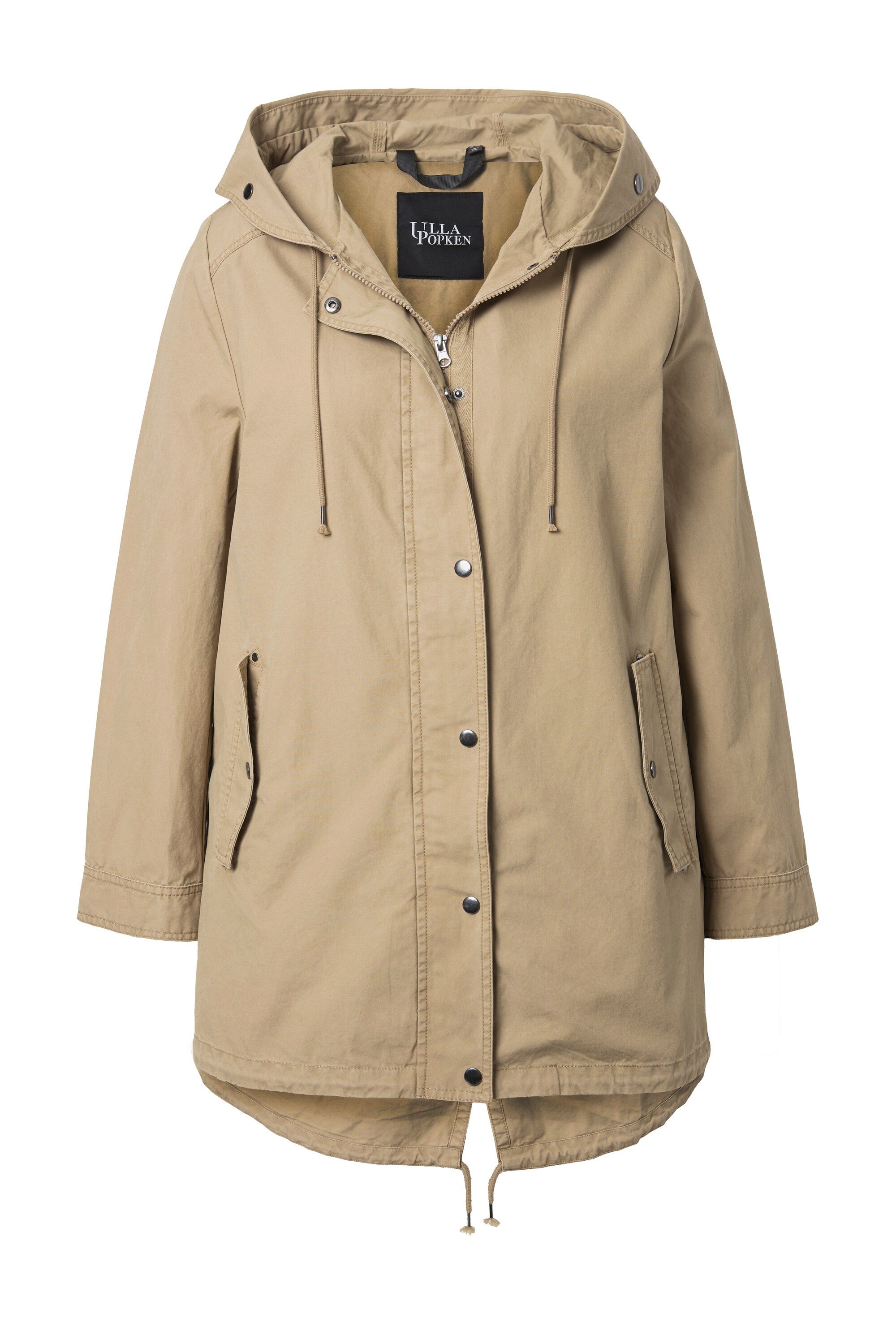 Ulla Popken Parka Baumwoll-Parka A-Linie Kapuze hinten länger günstig online kaufen