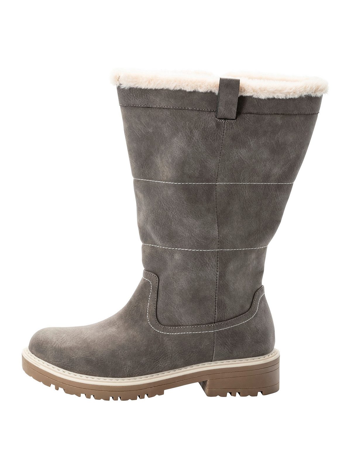 Sheego Große Größen Weitschaftstiefel in Veloursleder-Optik