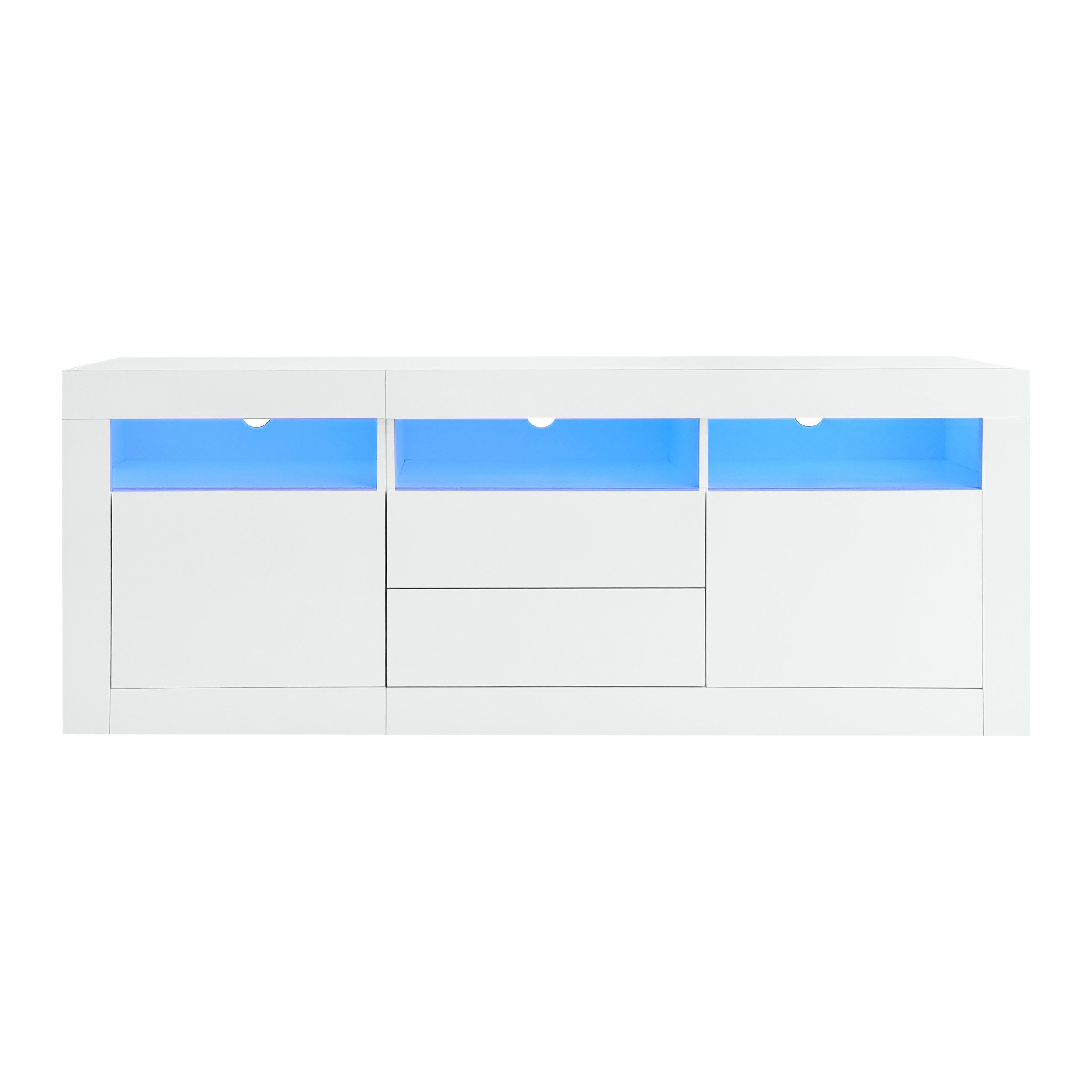 REDOM Lowboard Moderner Hochglanz-TV-Schrank mit LED-Beleuchtung günstig online kaufen