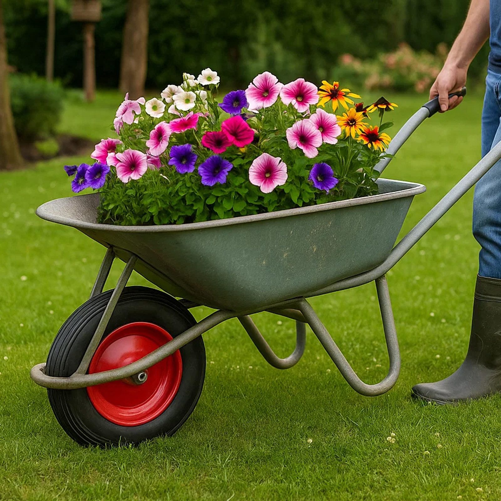 Youyijia Schubkarre PU Schubkarrenrad Vollgummi 15 Zoll Schubkarrenrad 4.80/4.00-8 Ø 380mm