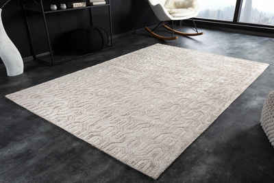 Teppich »ELEGANCIA 230x160cm beige«, riess-ambiente, Höhe: 10 mm, Wohnzimmer · Viskose · handgewebt · geometrische Muster · Scandinavian