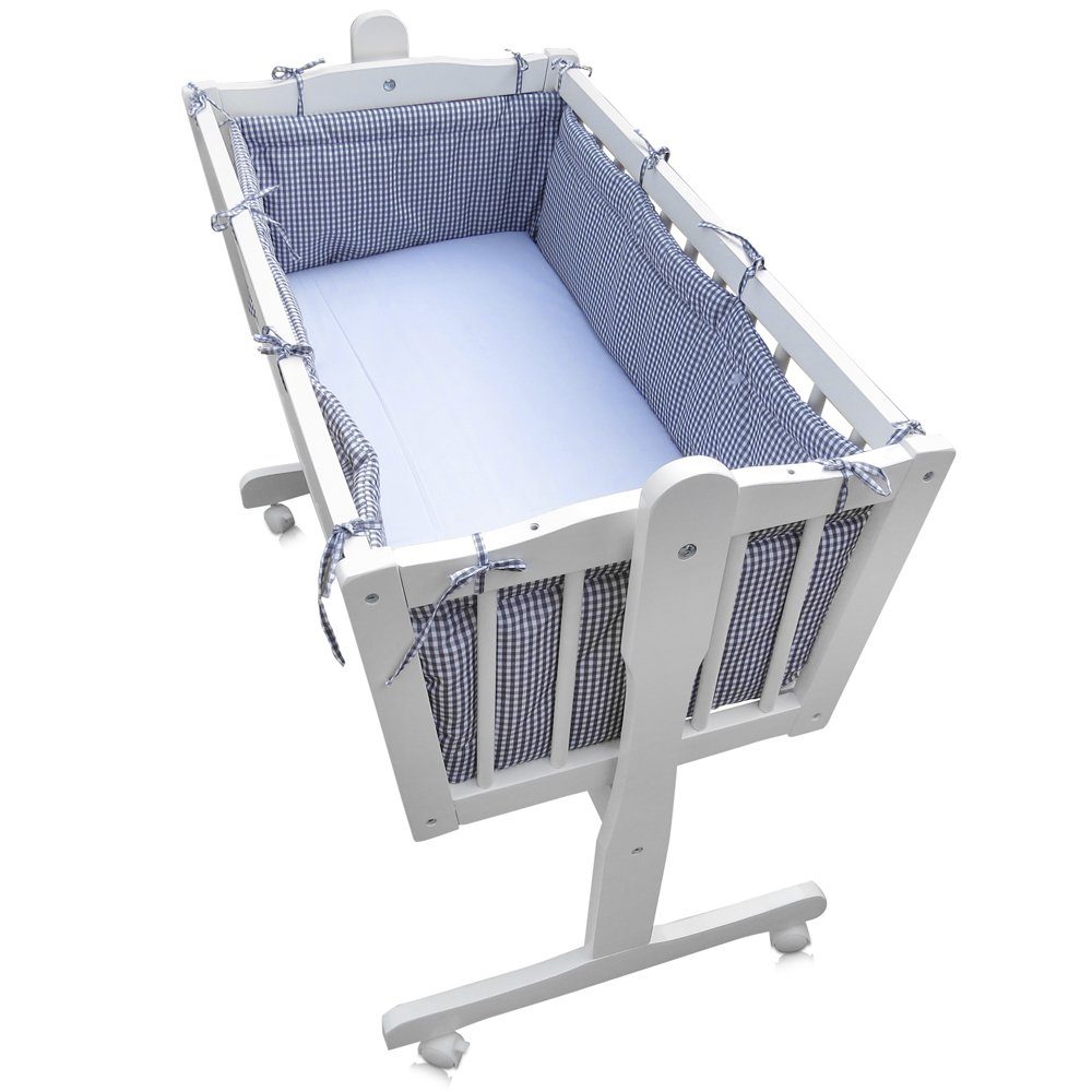 VitaliSpa® Babybett, Weiß/Grau, 100 x 54 cm mit Rollen günstig online kaufen