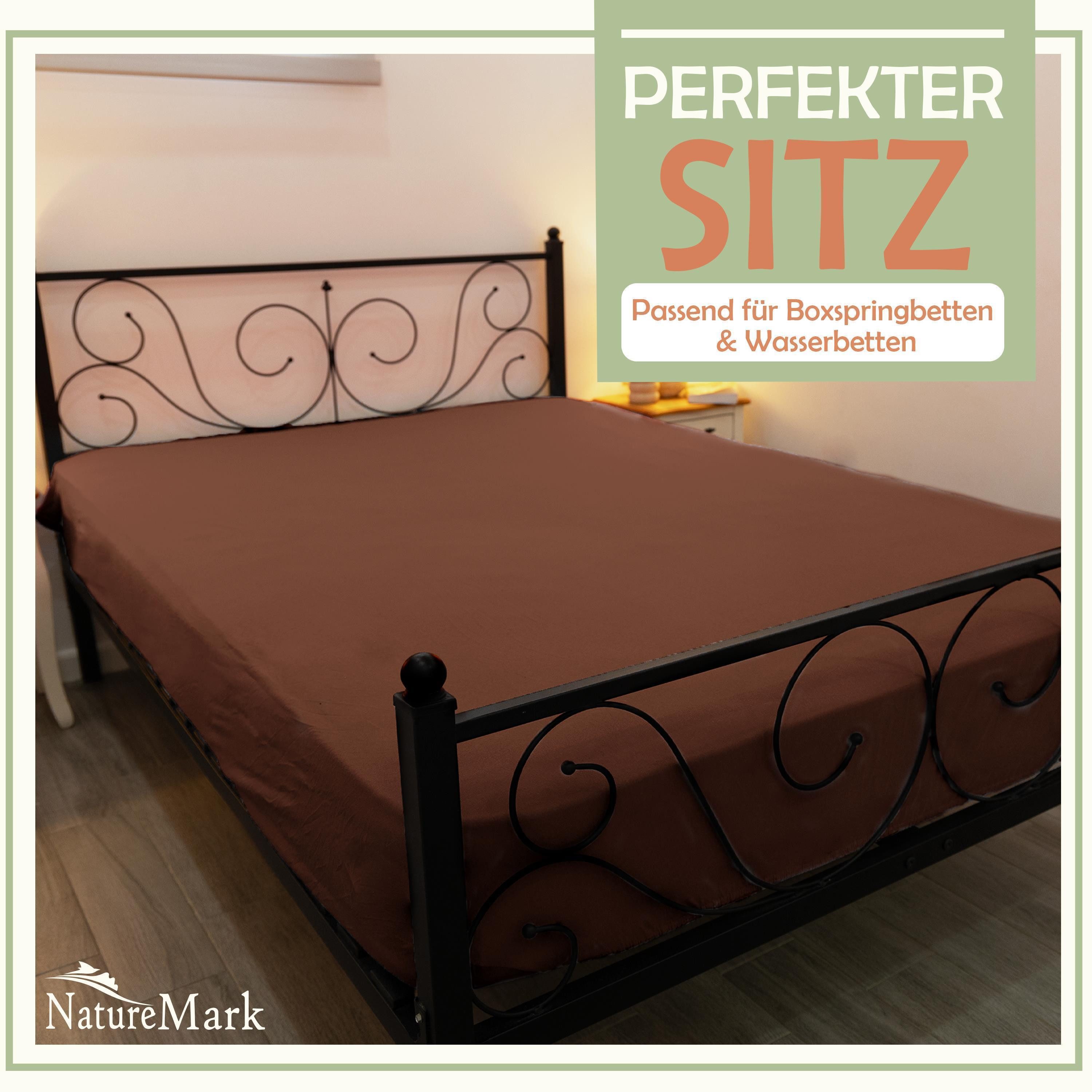 NatureMark Spannbettlaken Mikrofaser Spannbetttuch, Polyester, Gummizug: günstig online kaufen