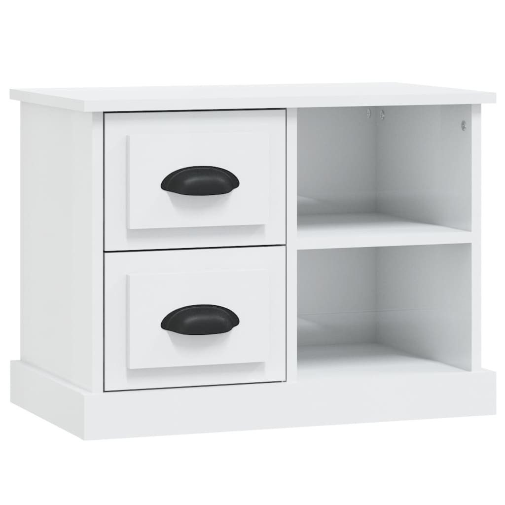vidaXL Nachttisch Nachttisch Hochglanz-Weiß 60x35,5x45 cm (1-St)