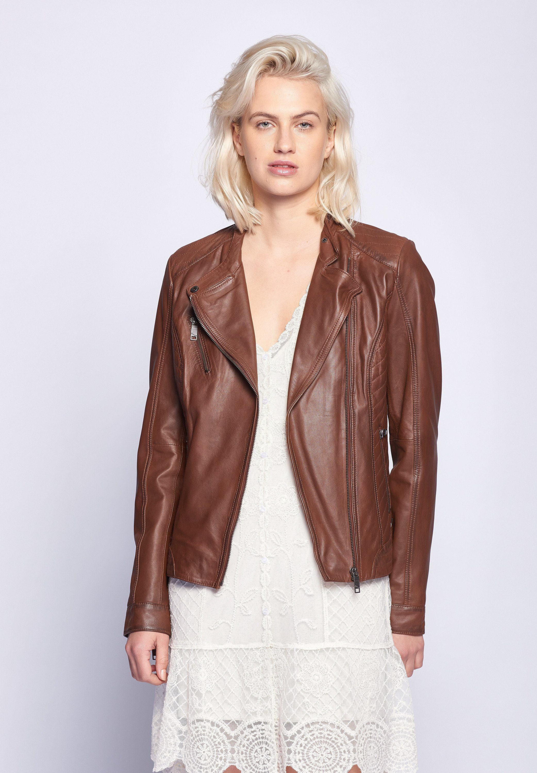 brown Sally Maze Lederjacke