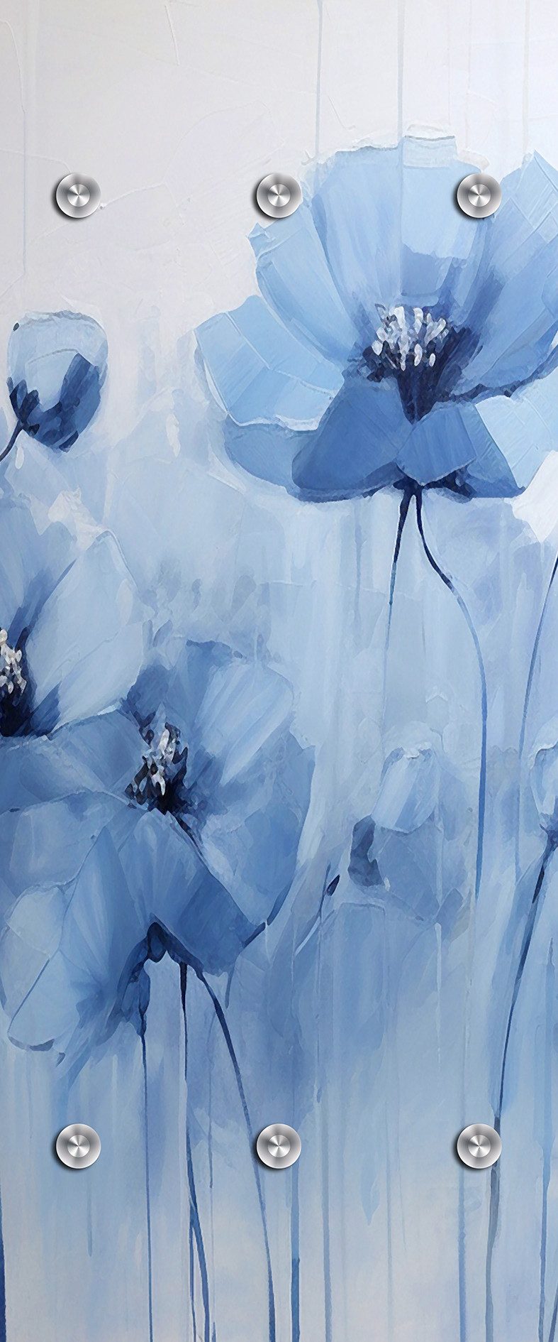queence Garderobenpaneel Wandgarderobe mit Motiv Mohnblume Aquarell inkl. Edelstahlhaken (1 St), HD Premium Druck auf Acrylglas