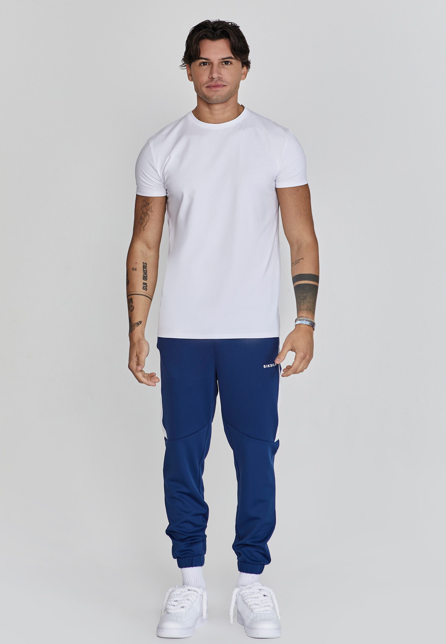 Siksilk Jogger Pants SikSilk Herren Marineblaue Muscle Fit Jogginghose günstig online kaufen