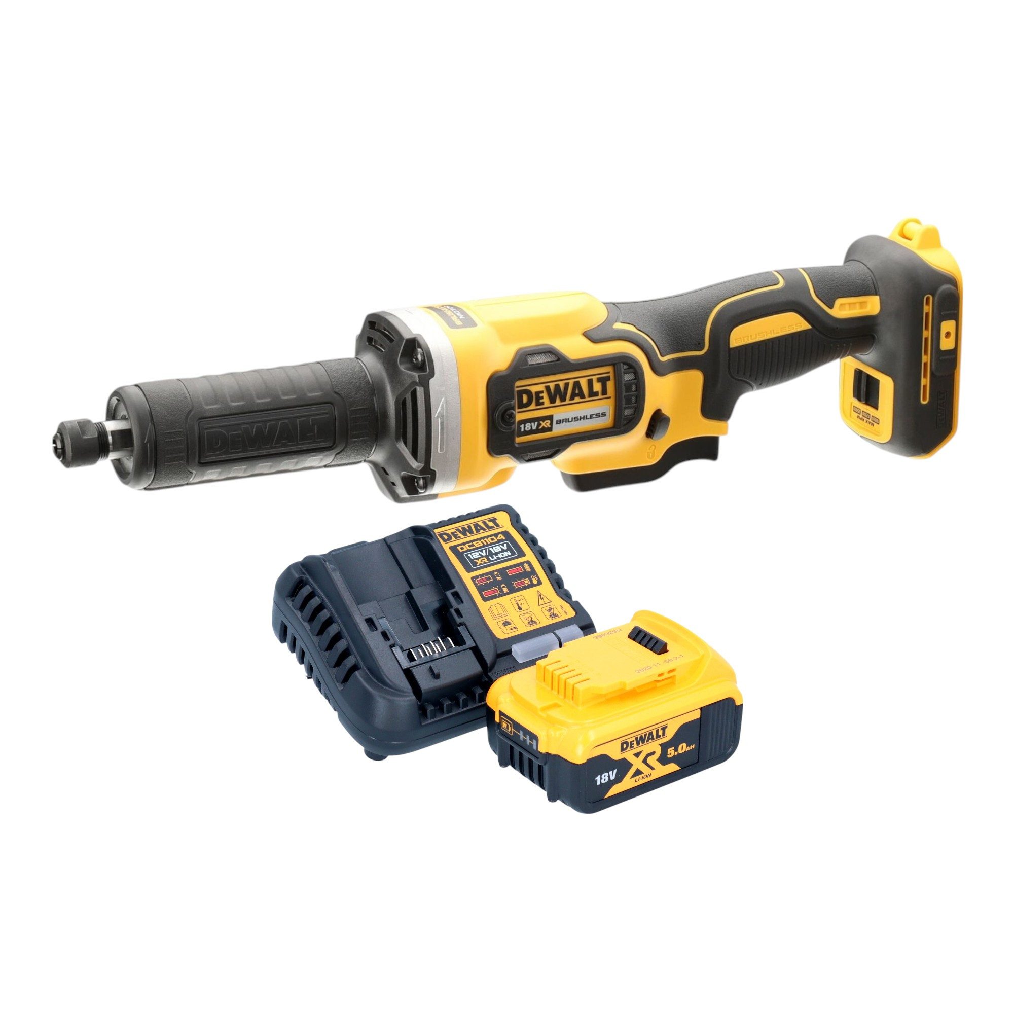 DeWalt Akku-Geradschleifer DCG 426 P1 18 V Brushless + 1x Akku 5,0 Ah + Ladegerät