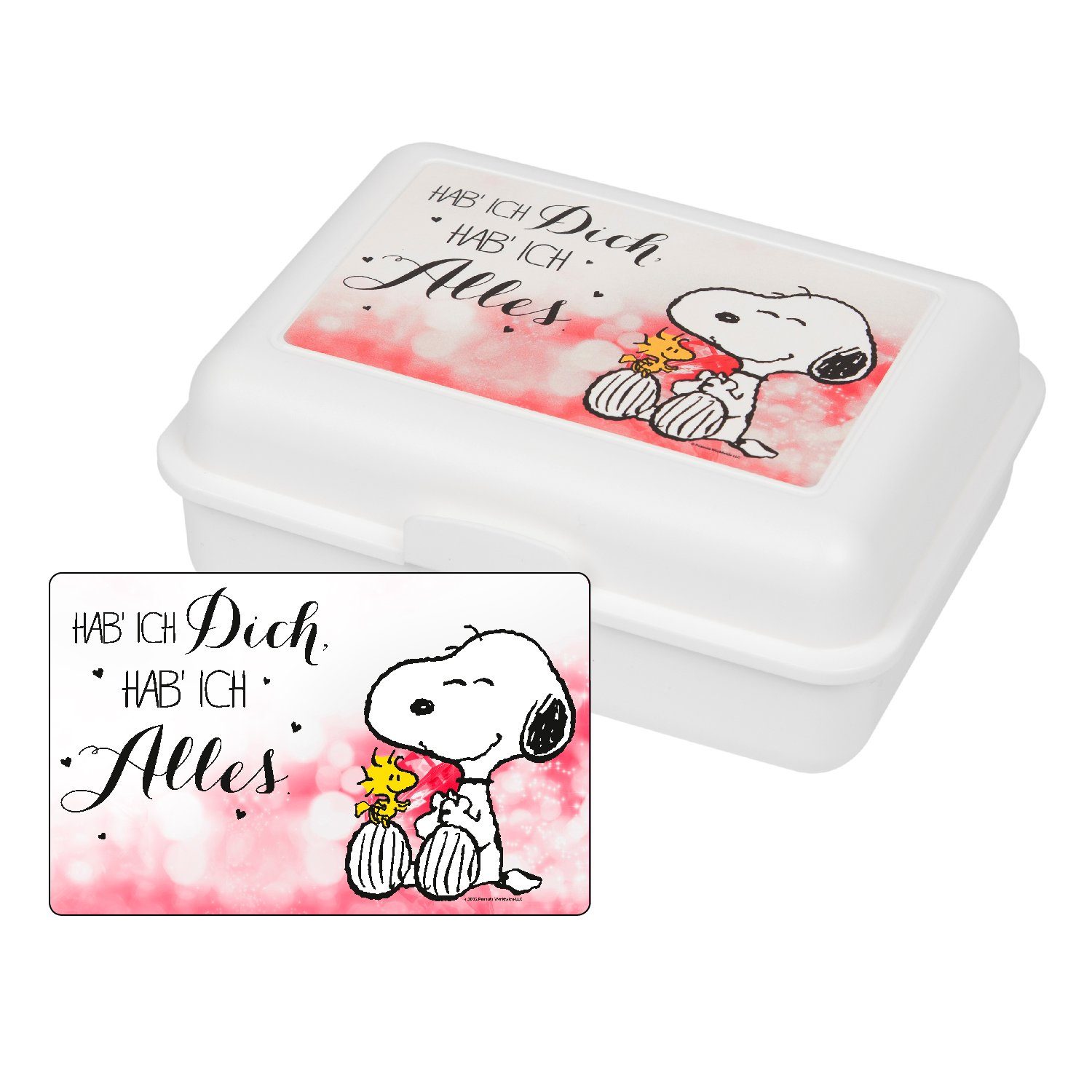 United Labels® Lunchbox »The Peanuts Brotdose Snoopy - Hab ich Dich hab ich  Alles Lunchbox Butterbrotdose mit Trennwand Weiß«, Kunststoff (PP)
