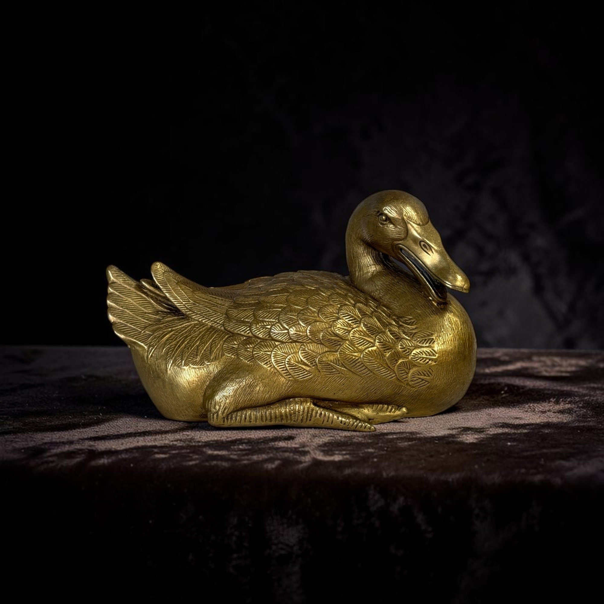 Asien LifeStyle Dekofigur Mandarinente Figur wertige Bronze Feng Shui Skulptur China