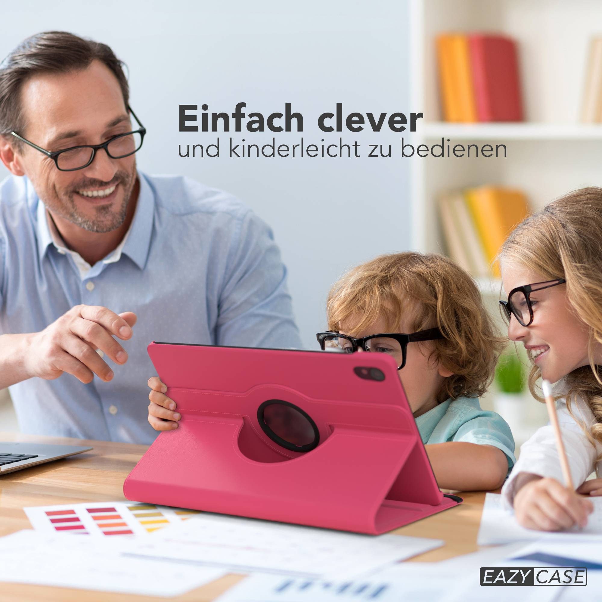 EAZY CASE Tablet-Hülle Rotationcase für Samsung Galaxy Tab S11 11 Zoll, Klapphülle zum Aufstellen Rundum Hülle Book Tablet Slim Klappcase Pink