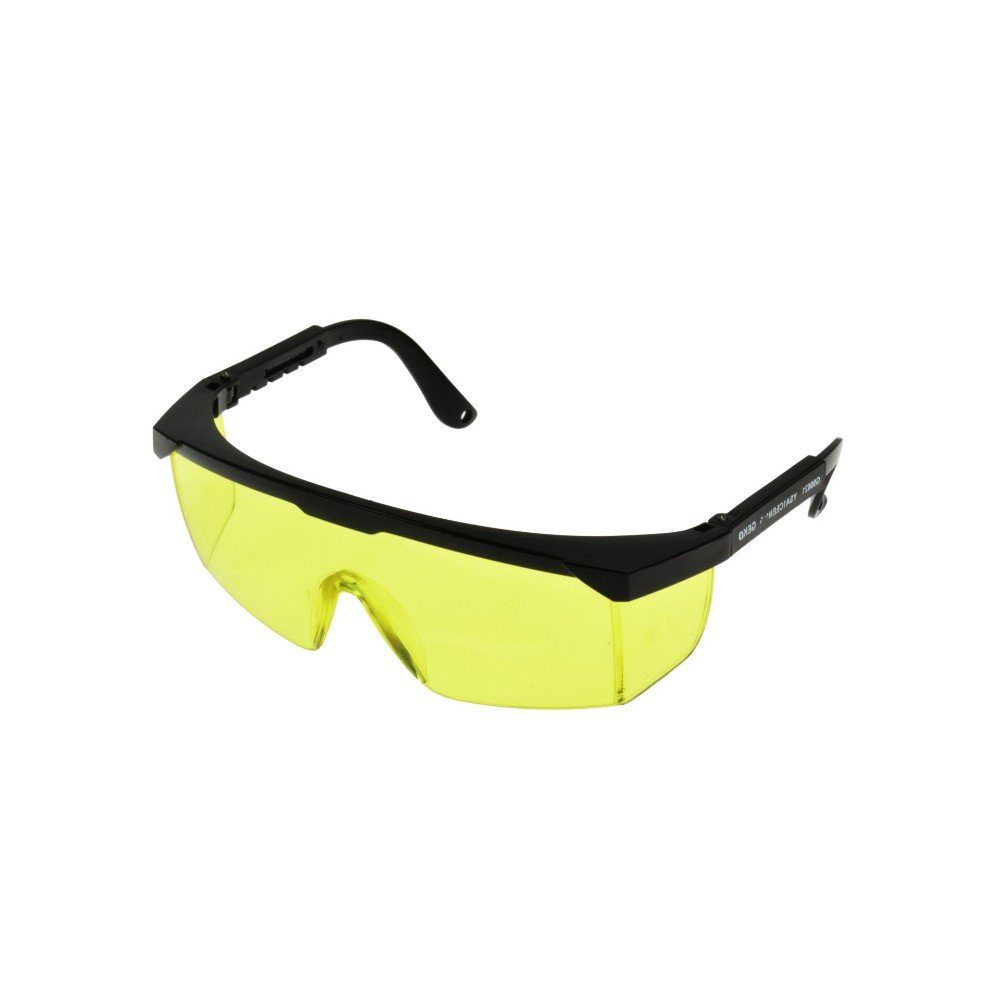 mit verstellbaren Bügeln (1St) Arbeitsschutzbrille gelb, Schutzbrille GEKO