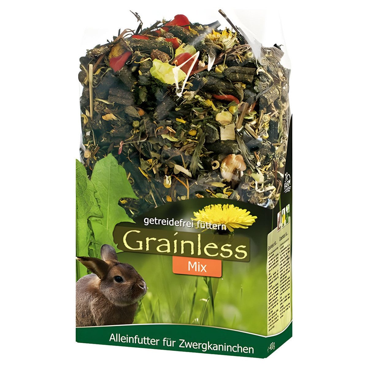 JR Farm Grainless Mix Zwergkaninchen 650 g - 6 Stück, Trockenfutter für: Kleintier