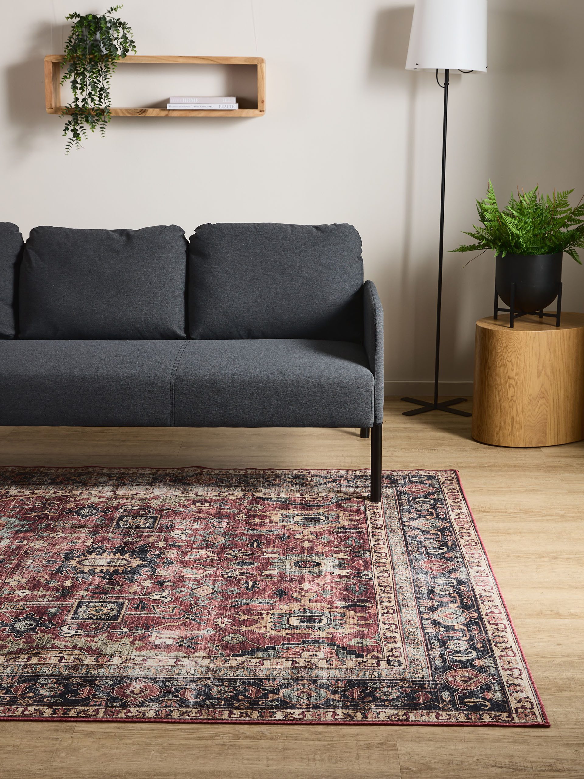 Interiyou Teppich Gent, Rechteckig, Höhe: 5 mm, Vintage Kurzflor für Wohnzimmer, Schlafzimmer, waschbar, pflegeleicht