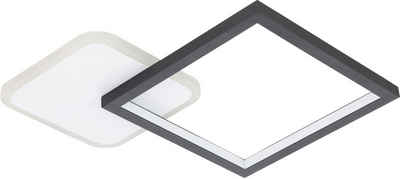 EGLO Deckenleuchte GAFARES, LED fest integriert, warmweiß - kaltweiß, Deckenleuchte in schwarz und weiß aus Alu, Stahl