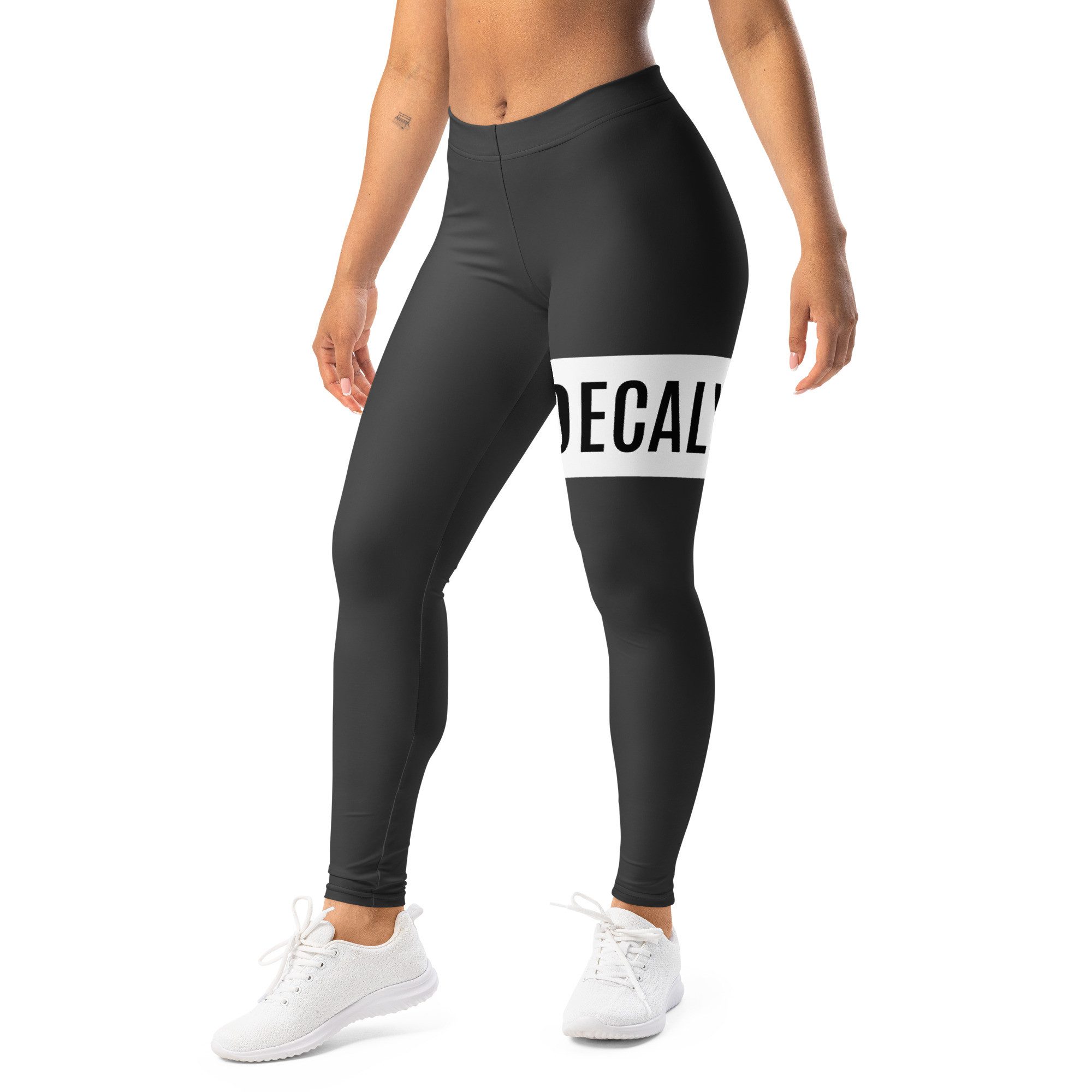 DECALVIBES Funktionsleggings Damen Leggings Basic Urban Side White Blickdicht, 4-Wege-Stretch, elastischer Bund, weiches Material
