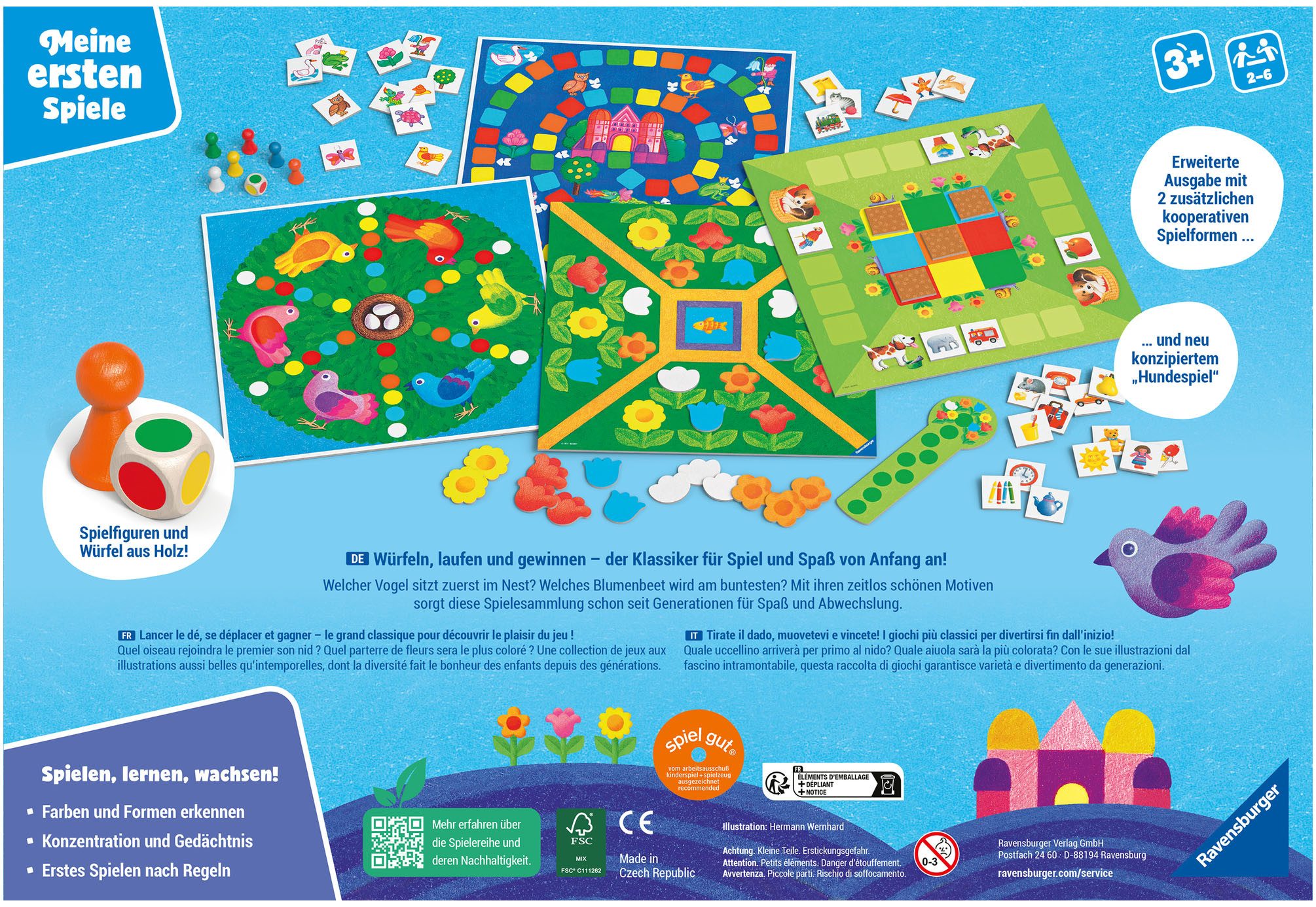 Ravensburger Spiel 4 erste Spiele, Kinderspiel, Made in Europe
