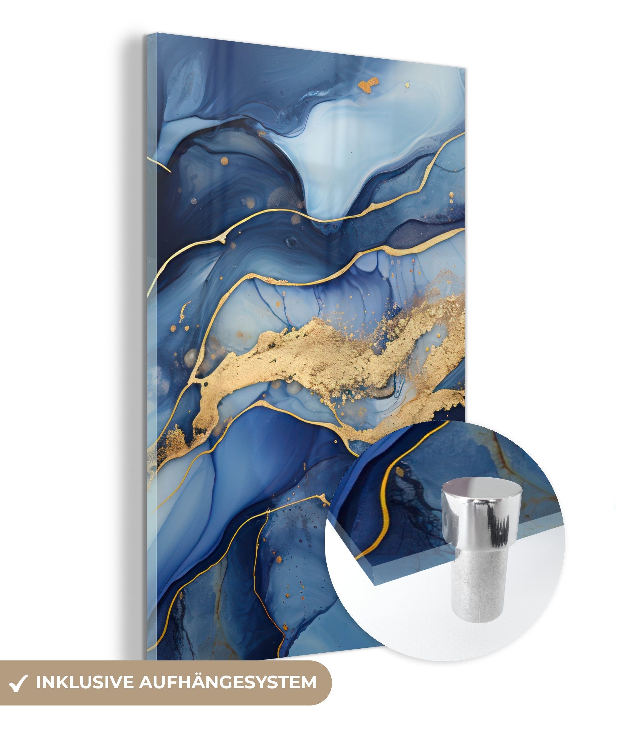 MuchoWow Acrylglasbild Marmor - Blau - günstig online kaufen