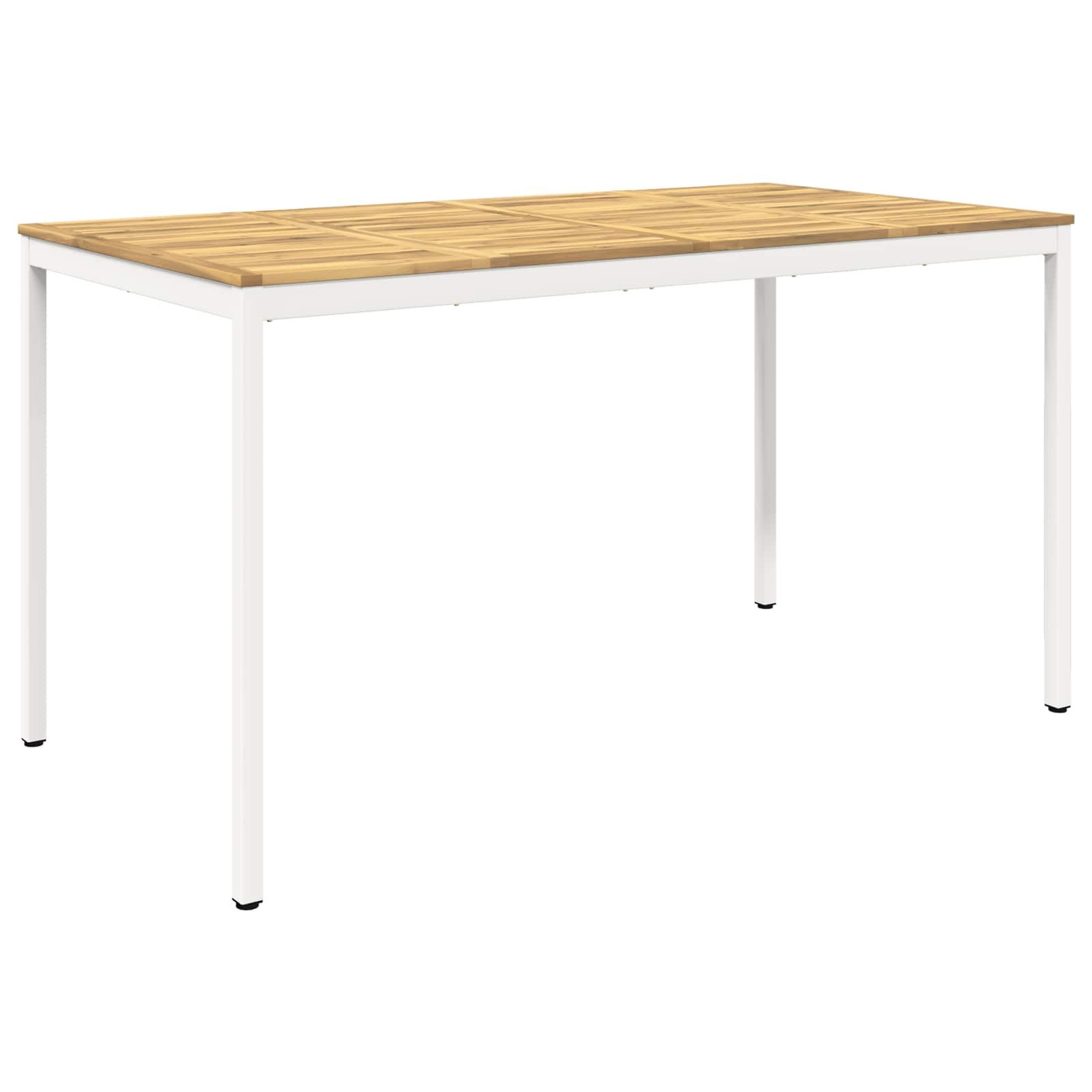 vidaXL Gartentisch Gartenbar-Tisch Weiß 196 x 100,5 x 105 cm Massivholz (1-St)