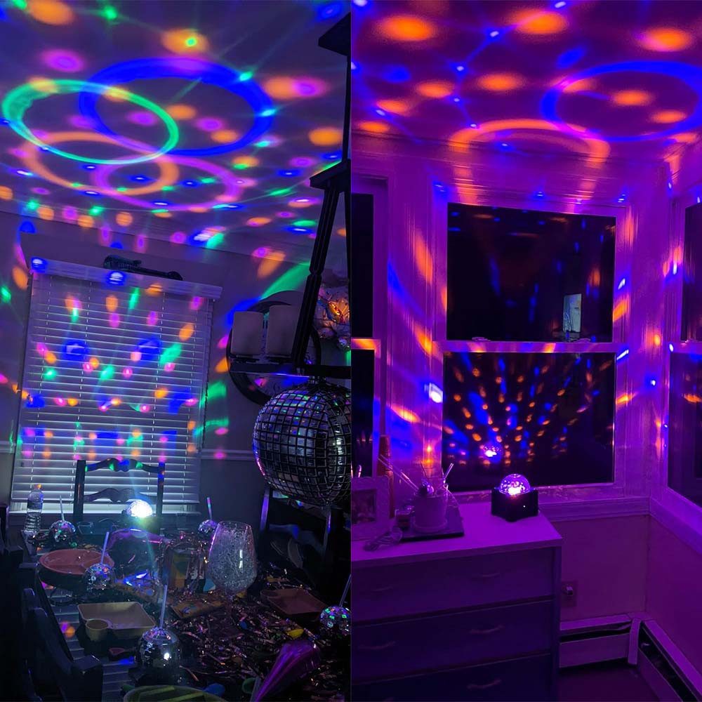 MUPOO LED Discolicht Party Lichter Disco Ball Licht,6 Farben RGB Discolicht Partylicht, 3 Licht-Modi,für Home Room Kinder Dance Partys