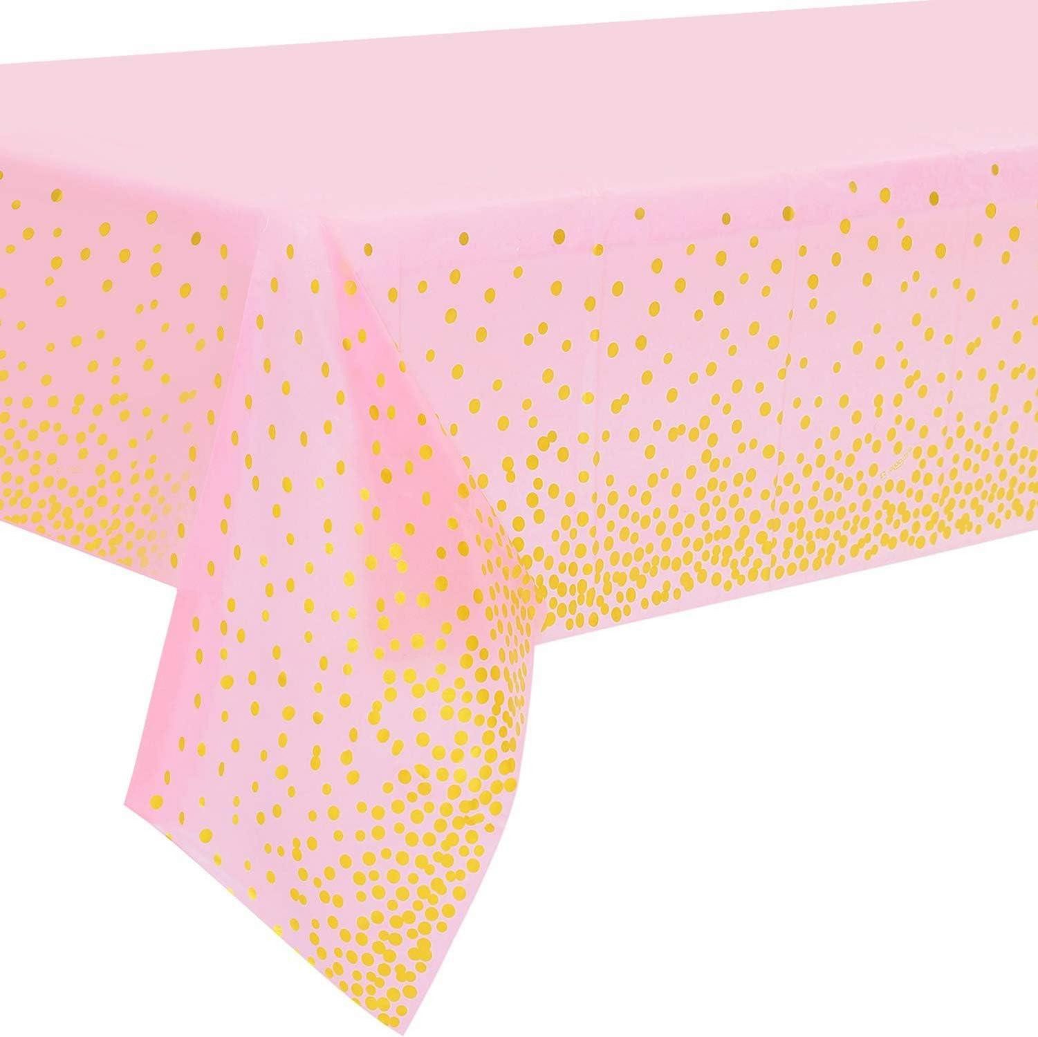 Tischdecke 2 Stück Pink Gold Party Tischdecke Rechteck Tisch 137x274cm