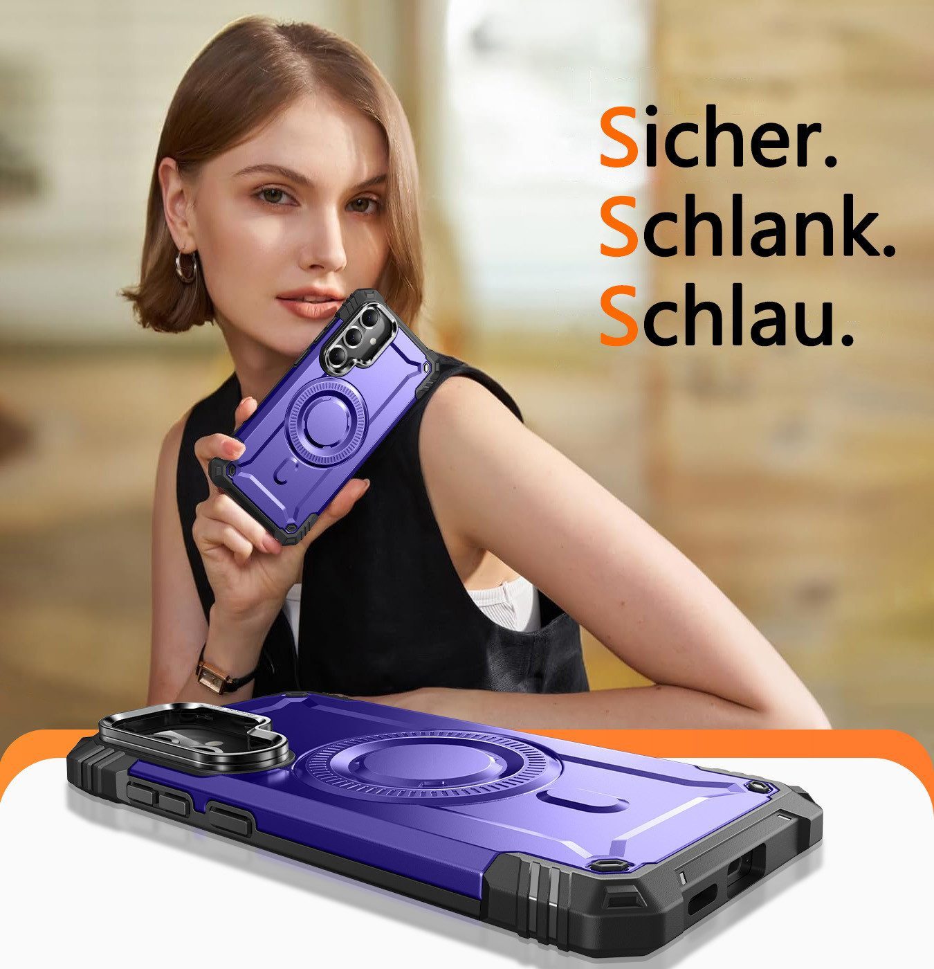 Vivitar Handyhülle Samsung Galaxy S25 Ultra Hülle MagSafe Kompatibel mit Kameraständer mit Kameraschutz, Fallschutz, TPU/PC Backcover für Samsung S25 Ultra, Sto – Bild 2 von 5