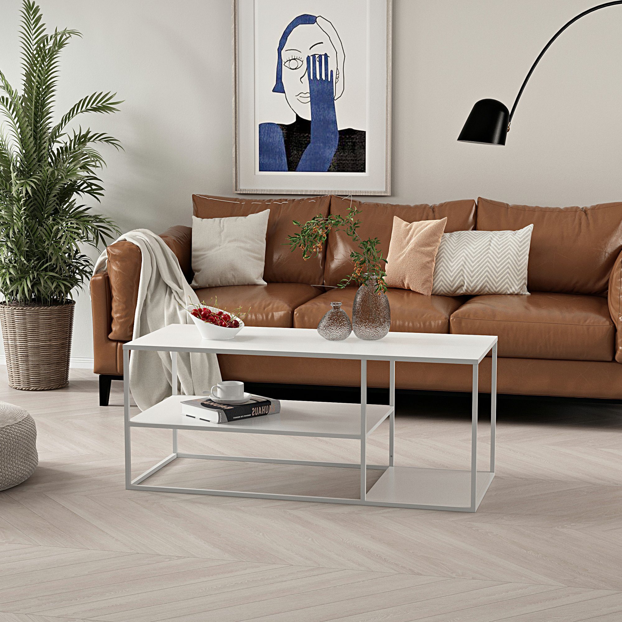 en.casa Couchtisch, »Solund« Beistelltisch Stahl 120x50x50 günstig online kaufen