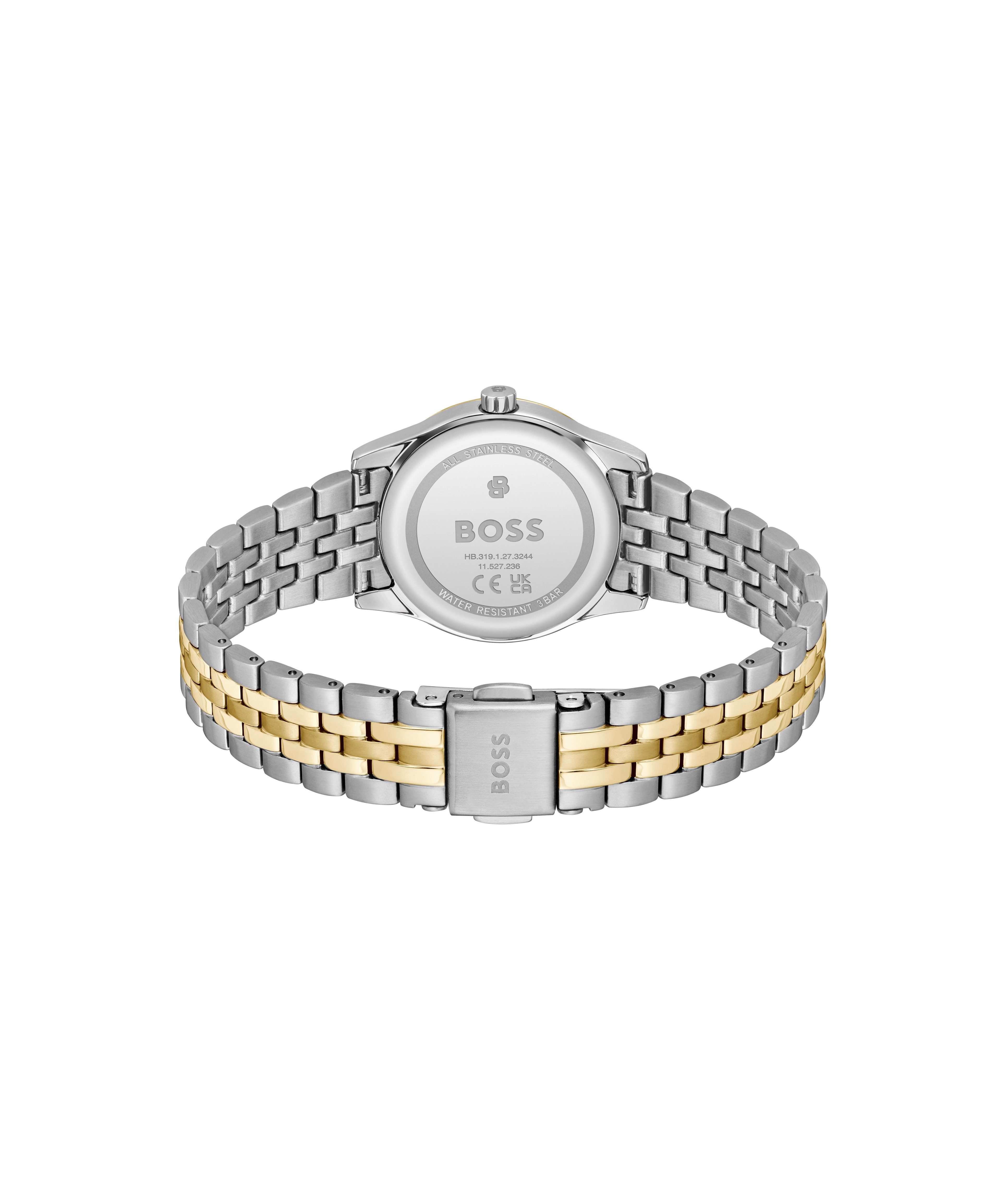 BOSS Quarzuhr GRACEFUL MINA 1502841, Armbanduhr, Damenuhr, Edelstahlarmband, analog