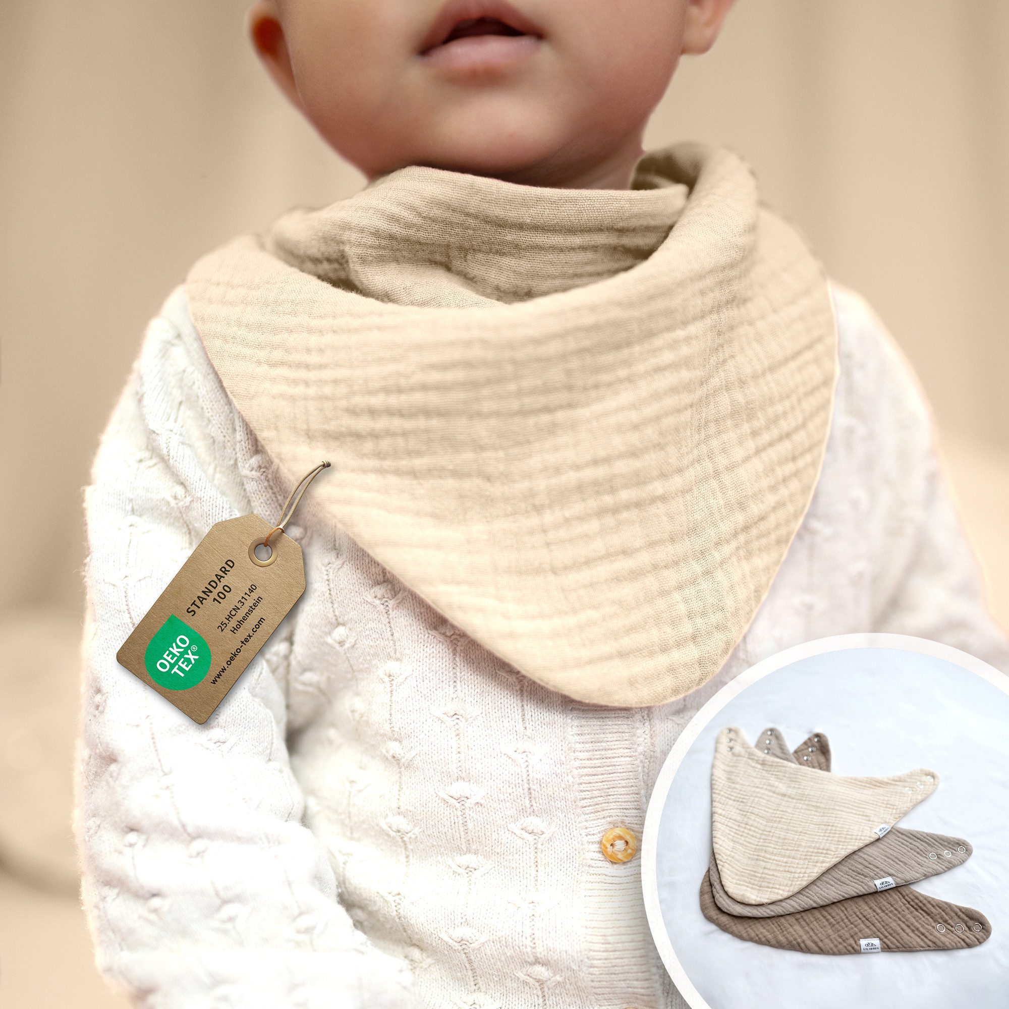Spucktuch Musselin Dreieckstuch für Babys - Halstuch & Sabbertuch