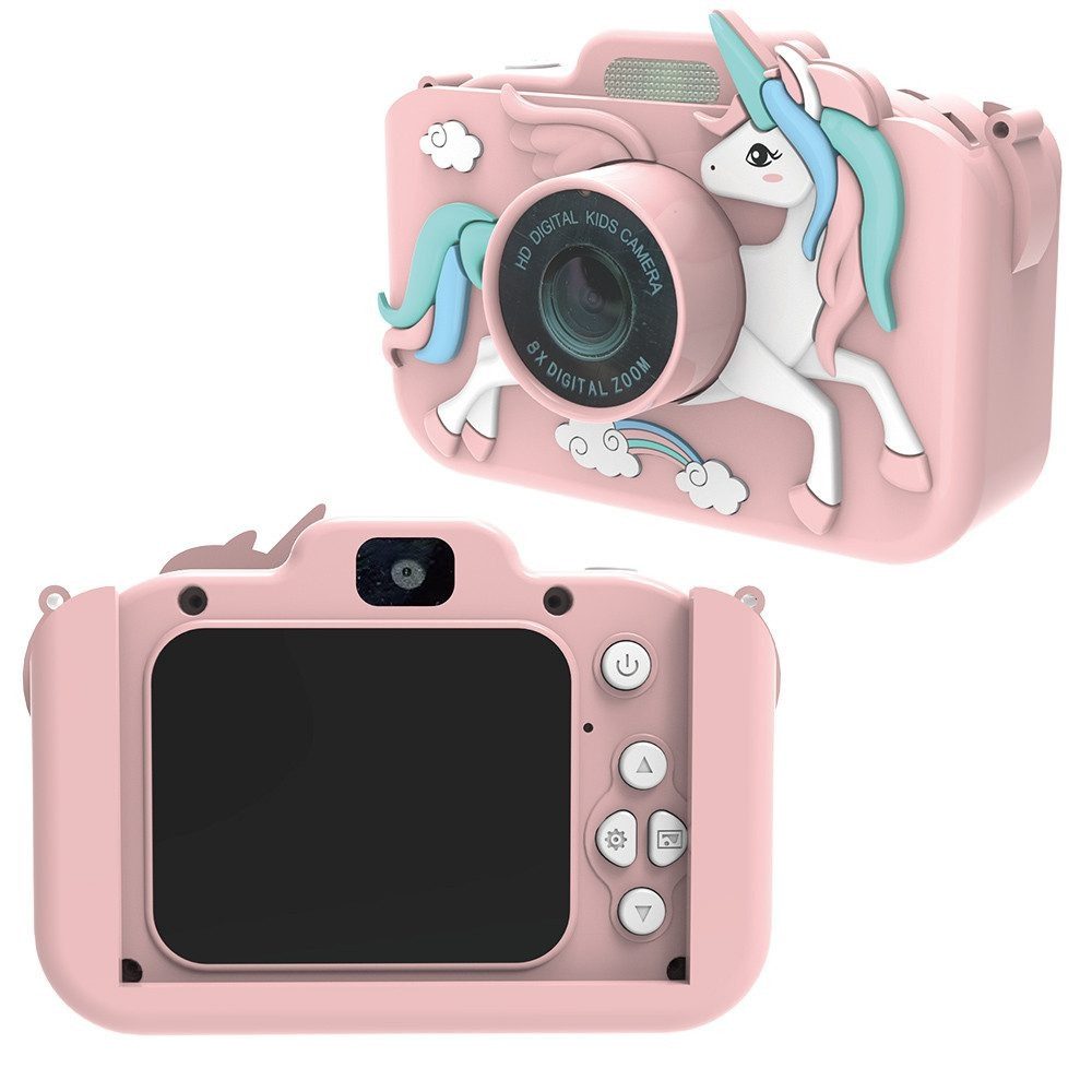 Ophy 1080P Kinderkamera mit 2,0-Zoll Display, 8x Zoom & Selfie Kinderkamera (8x opt. Zoom, inkl. Selfie Digitalkamera Kinder Fotoapparat Kinder, inkl. 64GB Karte, für Jungen & Mädchen von 3–12 Jahren)