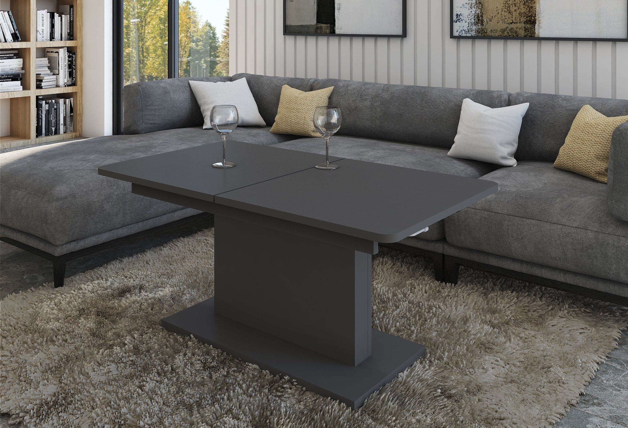 designimpex Couchtisch DC-1 Anthrazit / Grau günstig online kaufen