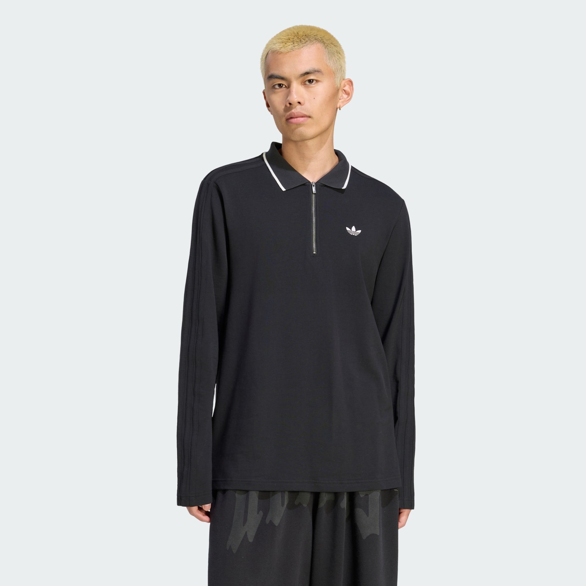 adidas Originals Langarm-Poloshirt 3-STREIFEN POLOSHIRT, LANGÄRMELIG, GERIPPT (1-tlg)