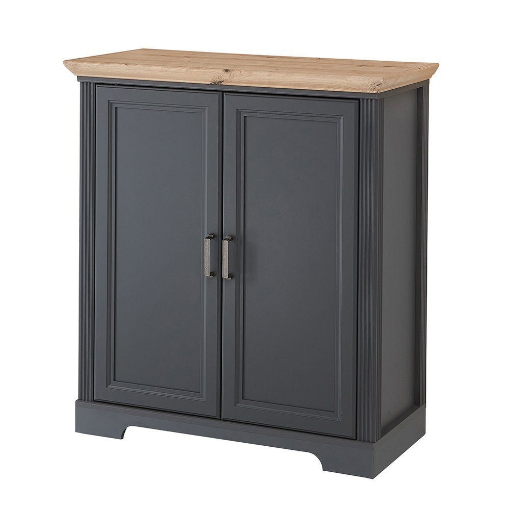 Lomadox Kommode JÜLICH-36, in graphit mit Artisan Eiche Nb. 93/102/41 cm