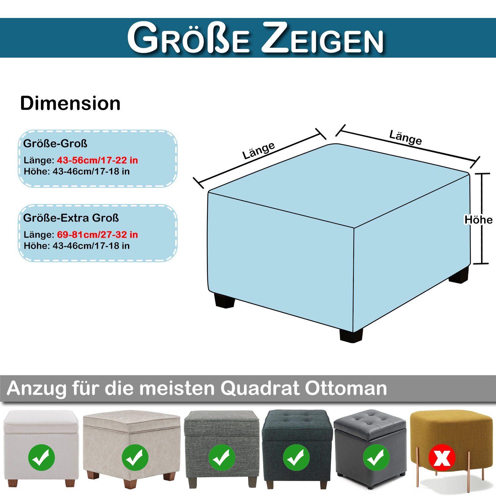 BTTO Stuhlhusse Hockerbezug Sofahusse Stretch Bezug Schonbezug Hocker Sofah günstig online kaufen