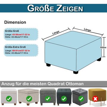 Stuhlhusse Samt Quadratisch Hockerbezug, Stretch Ottomane Schonbezug, Sunicol, GroßEr üBerzug Hocker Husse Protector