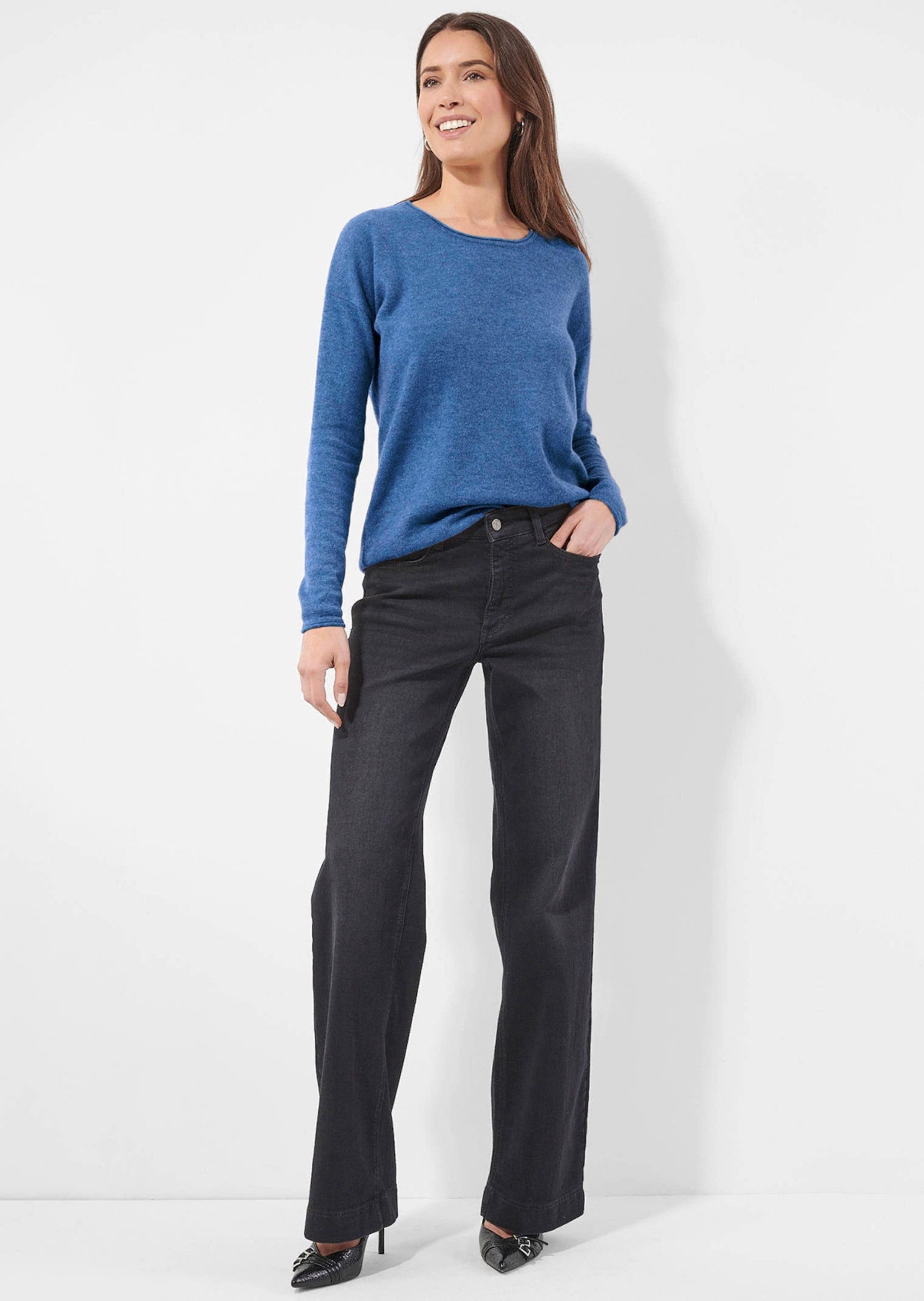 Alba Moda Strickpullover Pullover mit Rundhalsausschnitt