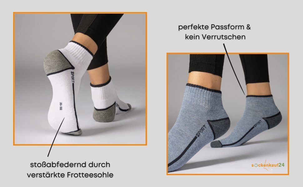 Frotteesohle 39-42) (6-Paar, 16215/18 Herren Socken mit oder Paar Sportsocken WP 6 Sneakersocken SPORT 1621518 & sockenkauf24 Damen - 12 Baumwolle