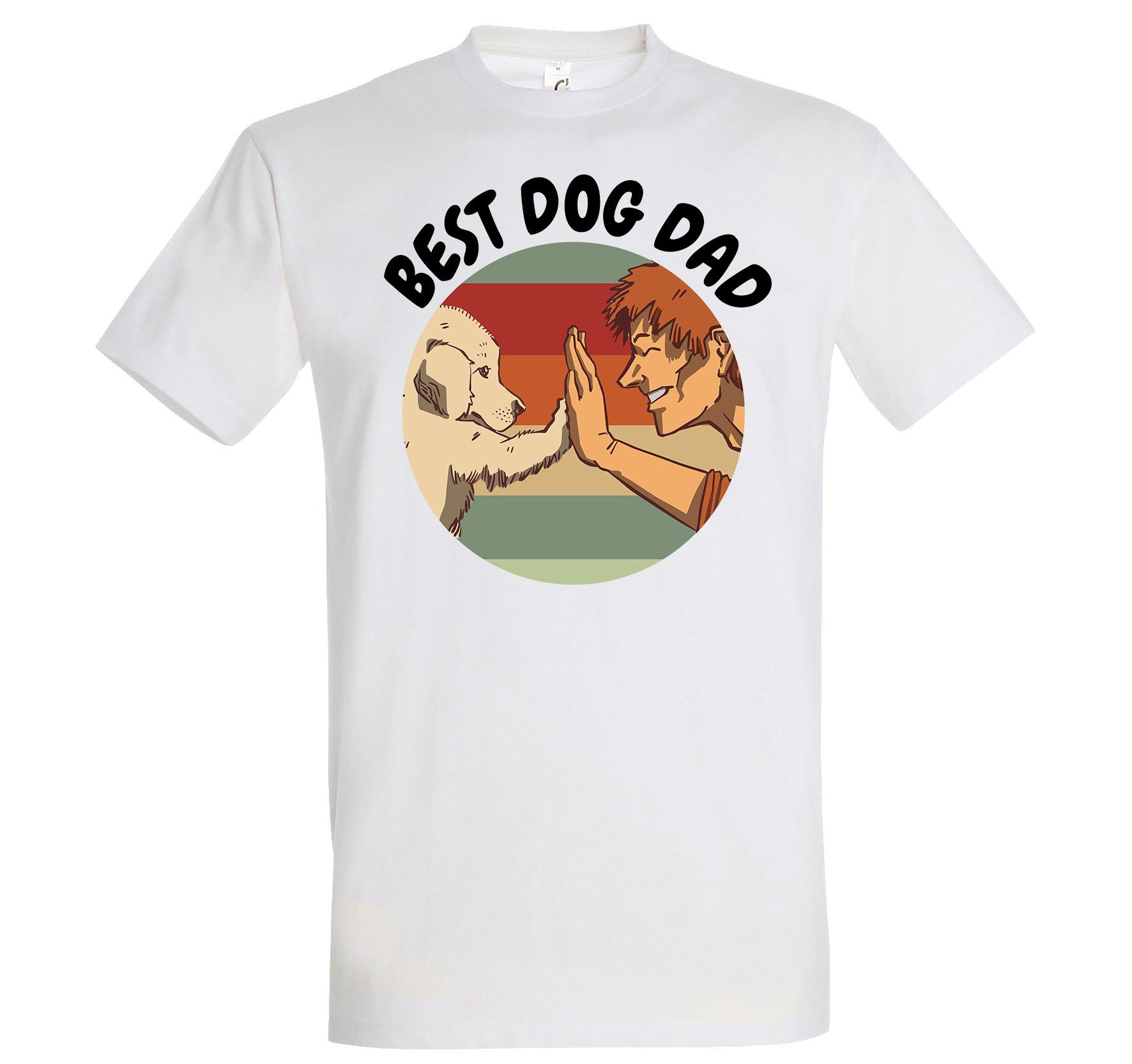 Youth Designz T-Shirt Best Dog Dad Herren Shirt mit lustigem Hunde Frontprint Weiß