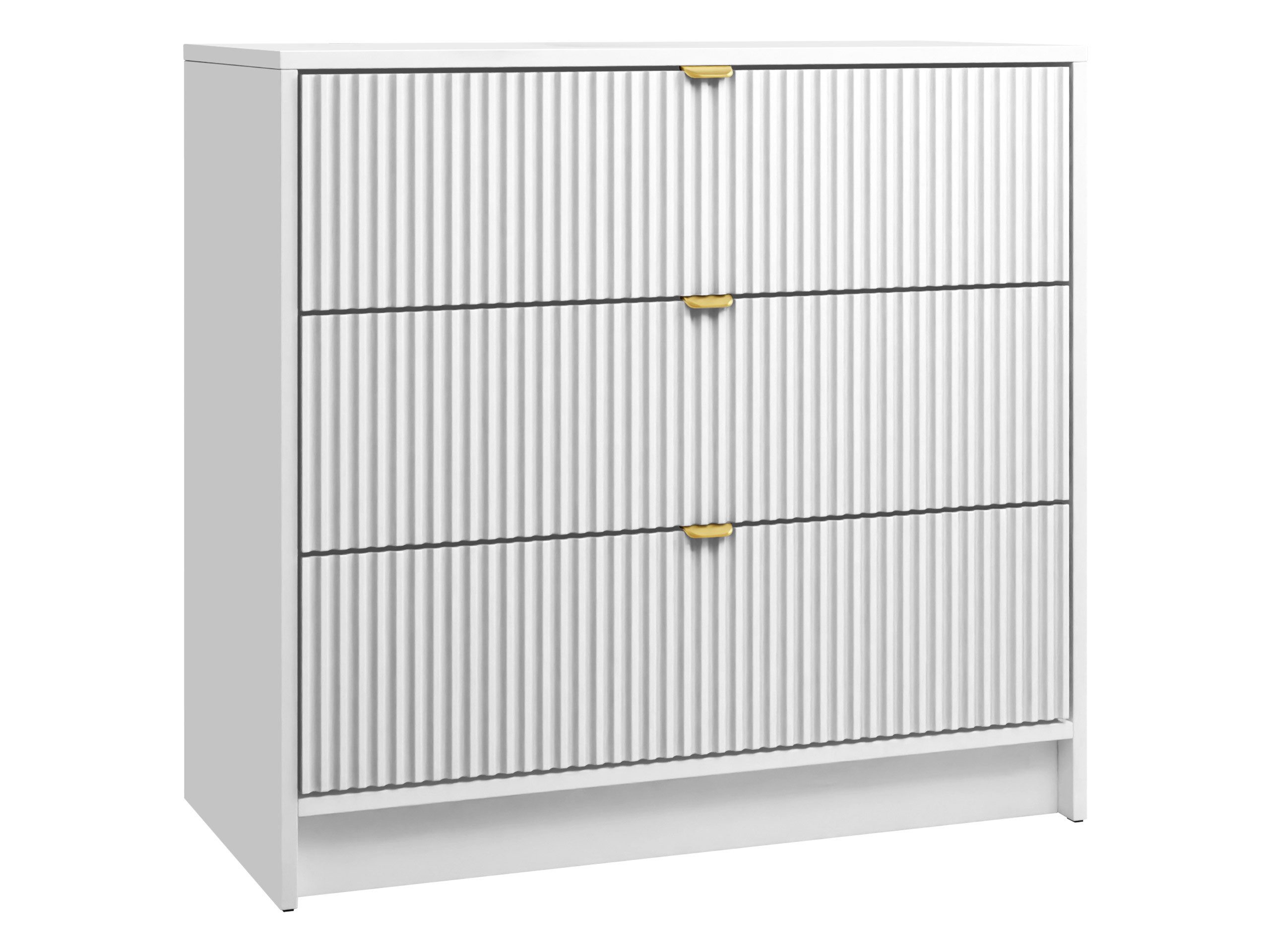 MIRJAN24 Kommode Tireno 3SZ (mit drei Schubladen), Aluminiumgriff in der Farbe Gold